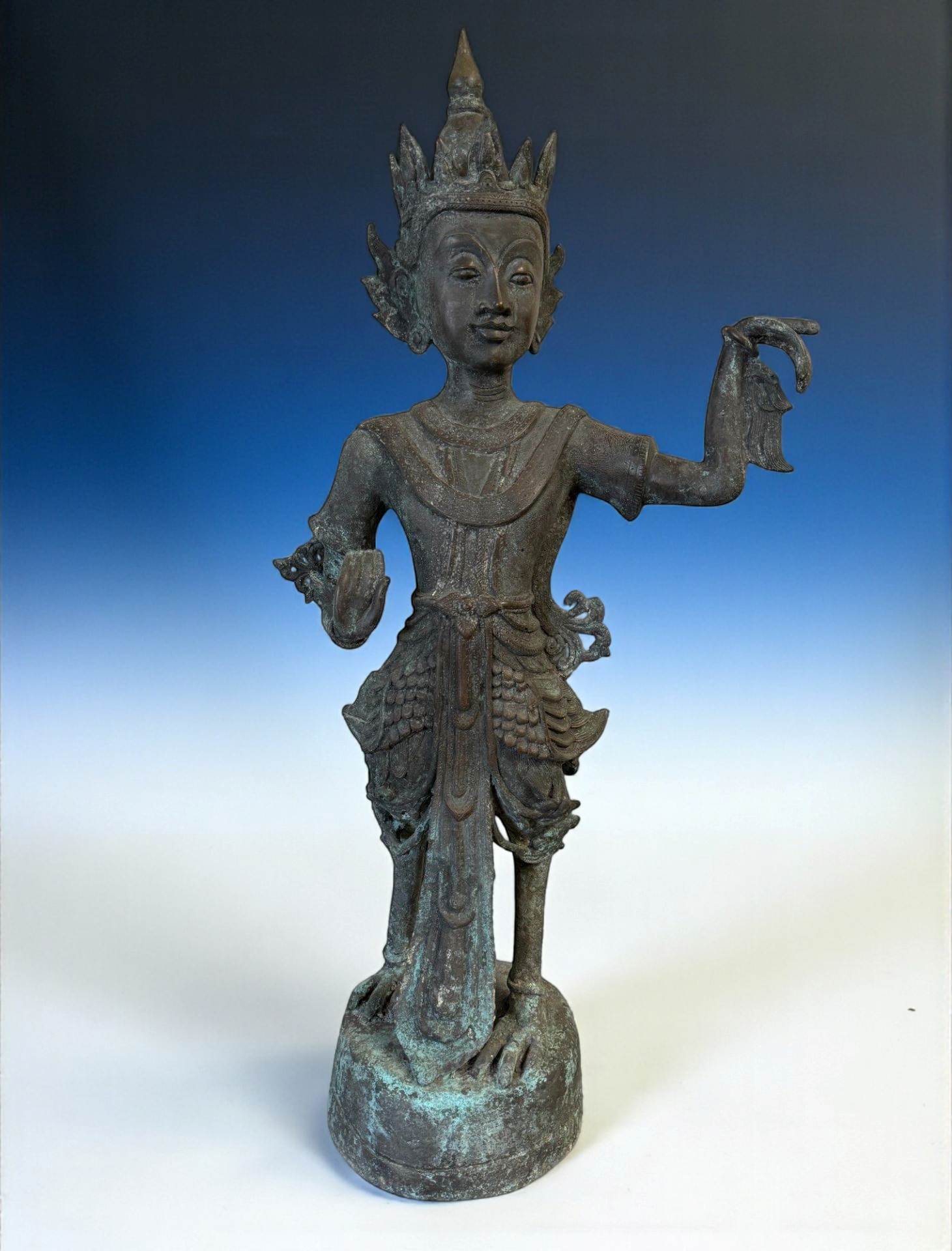 Kinnara Bronze Skulptur Burma Figur 77 cm groß Kinnara Bronze Skulptur Burma Figur 77 cm groß