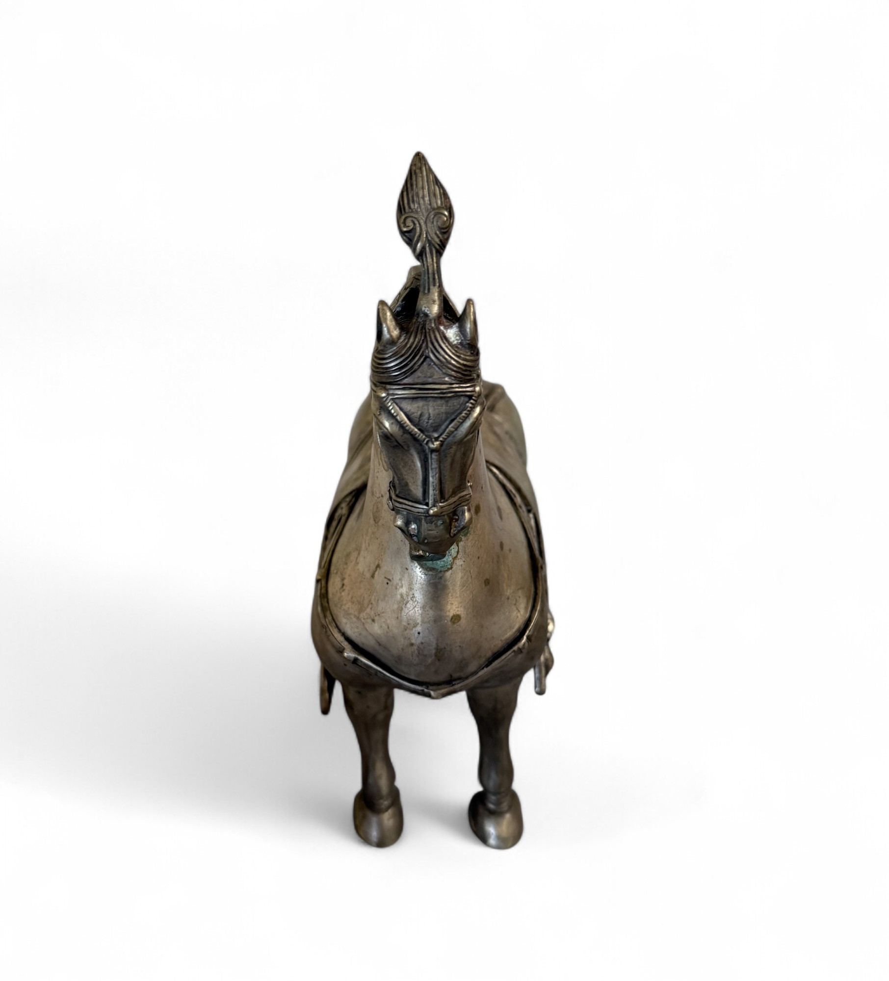 Chinesisches Tang Pferd – Bronze Replikat mit Grünspan & Patina, 25 cm