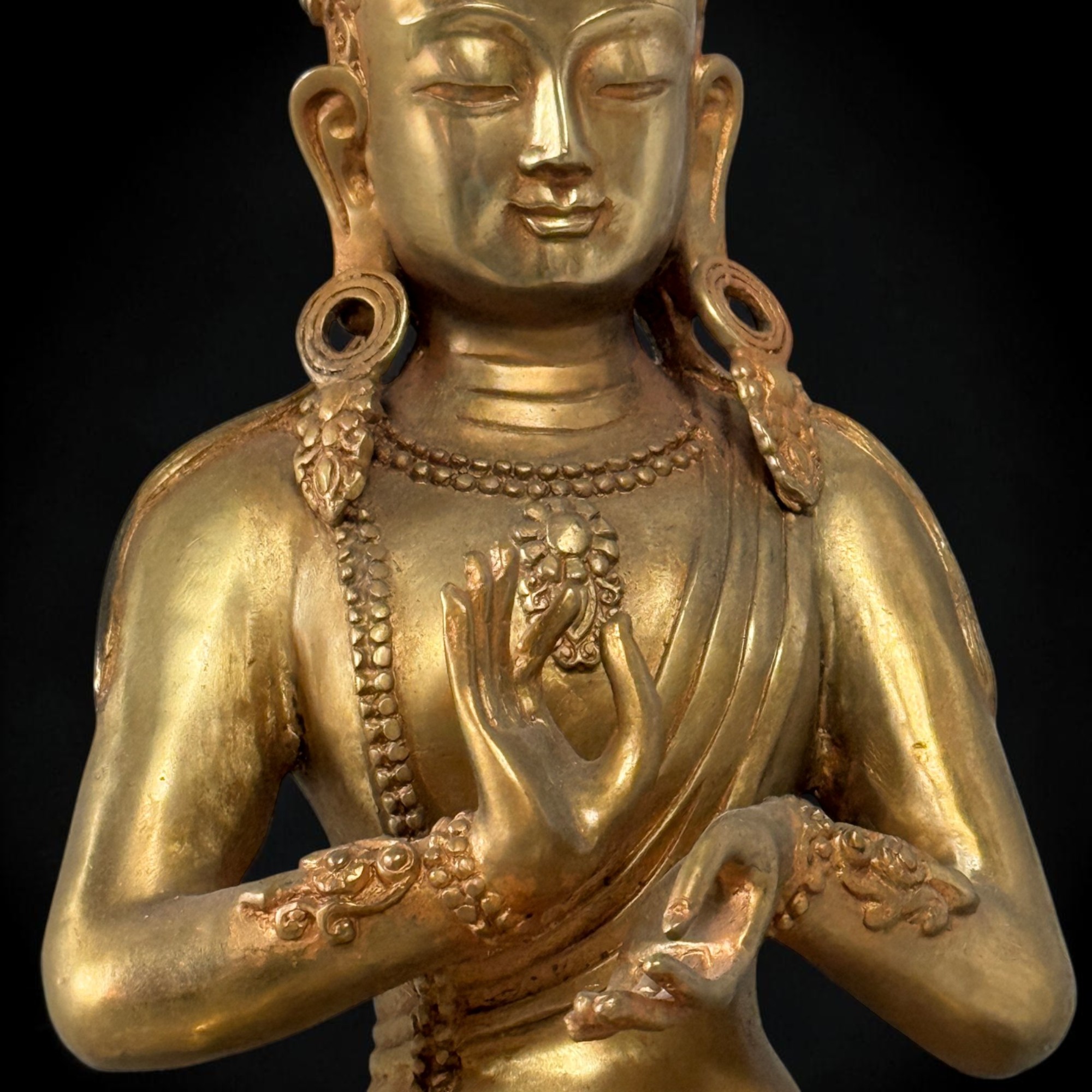 Buddha Figur Dharmachakra Mudra Bronze Skulptur 45,5 cm groß