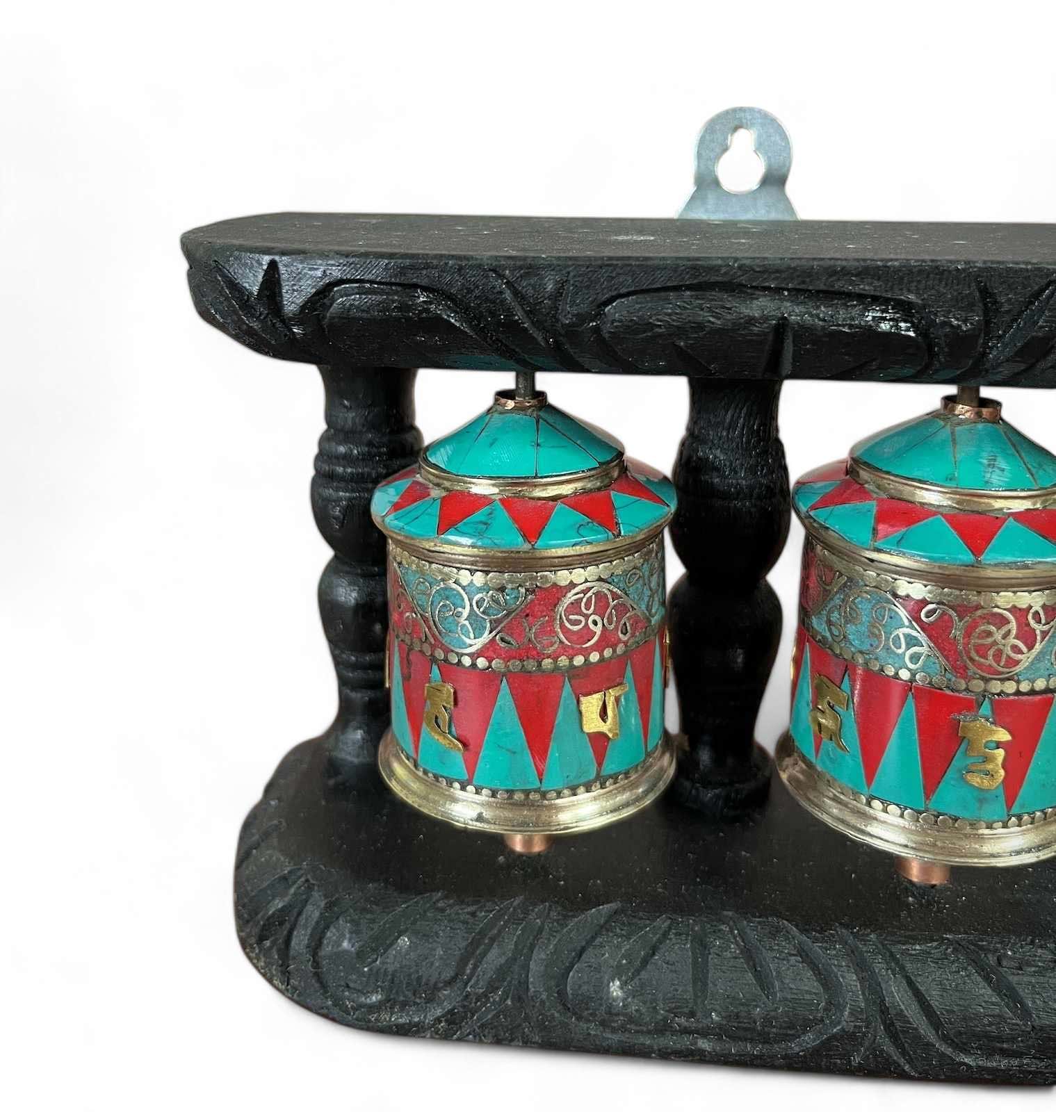 Gebetsmühle Tibet Buddhismus Türkis & Schaumkoralle