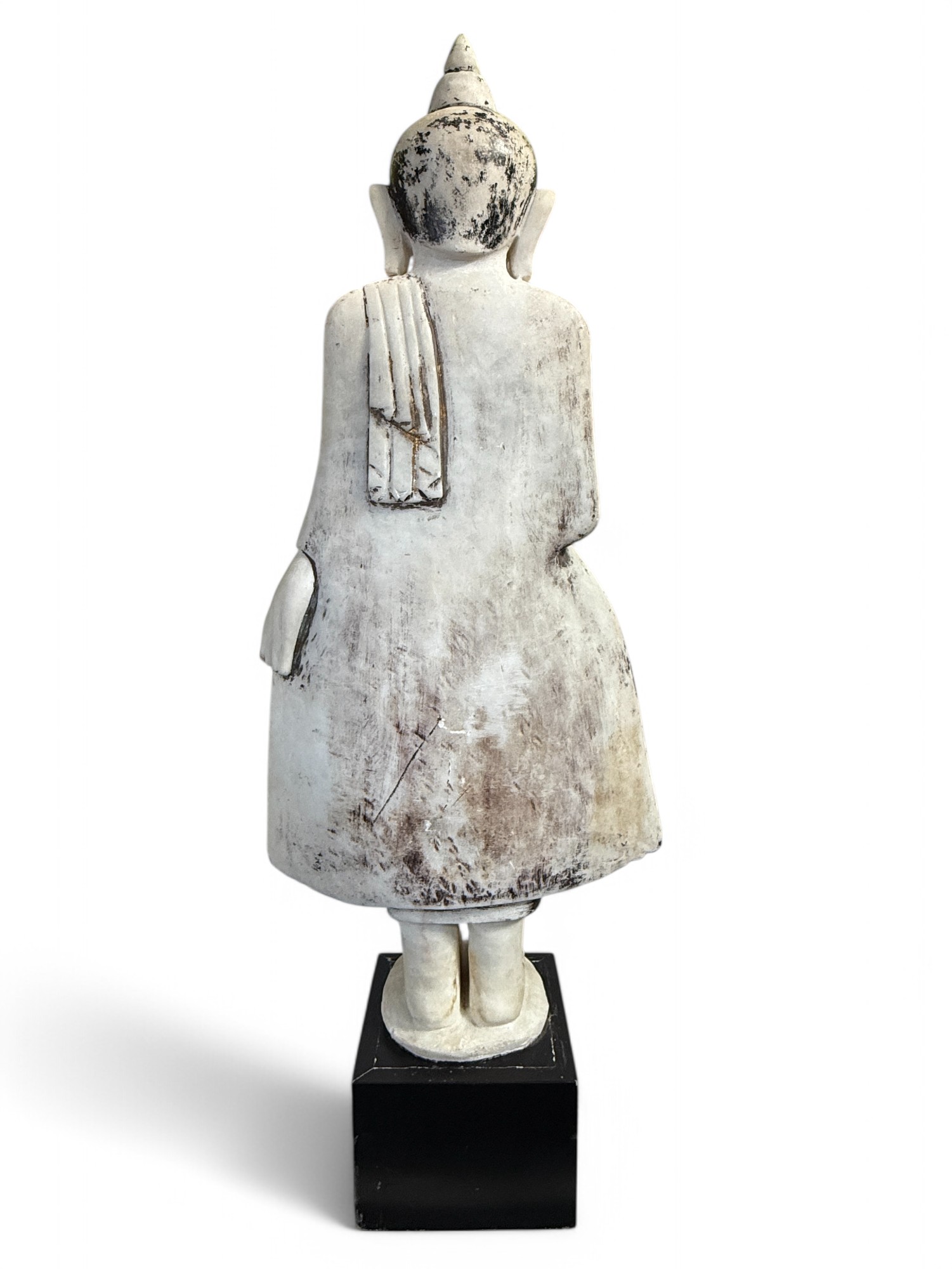 Alte Burma Buddha Statue aus Marmor Stein 108 cm groß