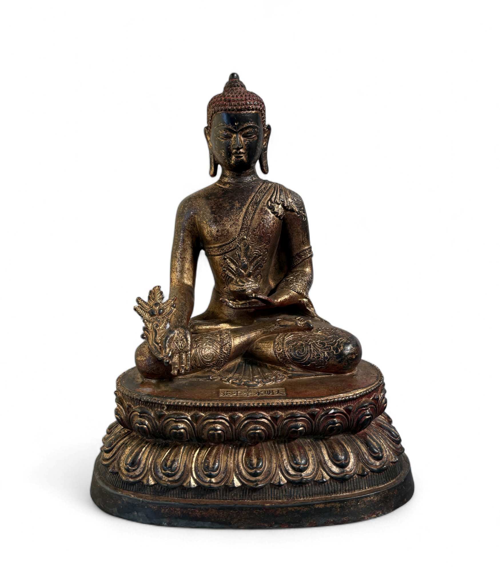 Medizin Buddha Figur Bronze Tibet China - 29,5 cm groß
