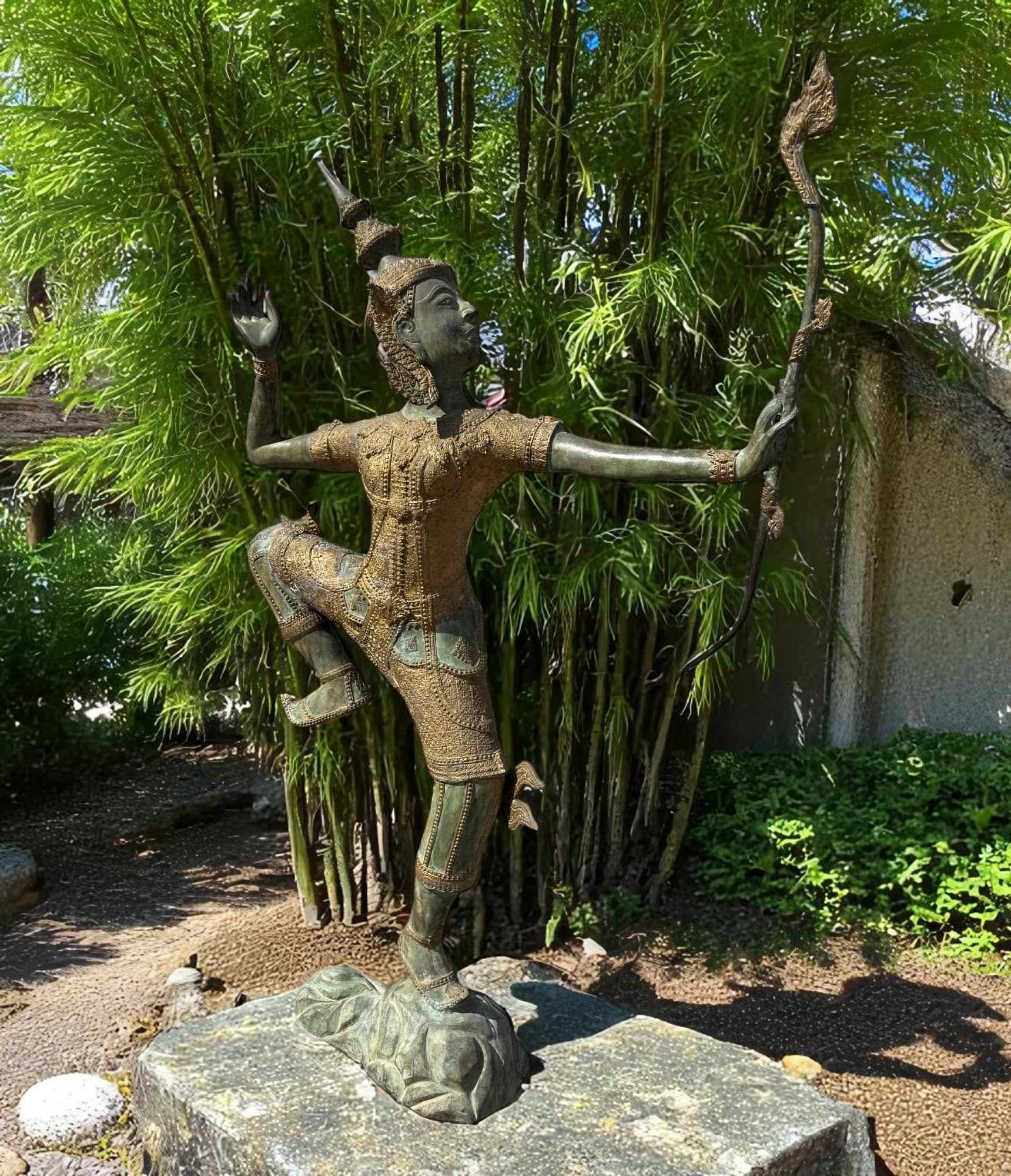 Thailändische Rama Bronze Statue Avatur Vishnus 166 cm groß