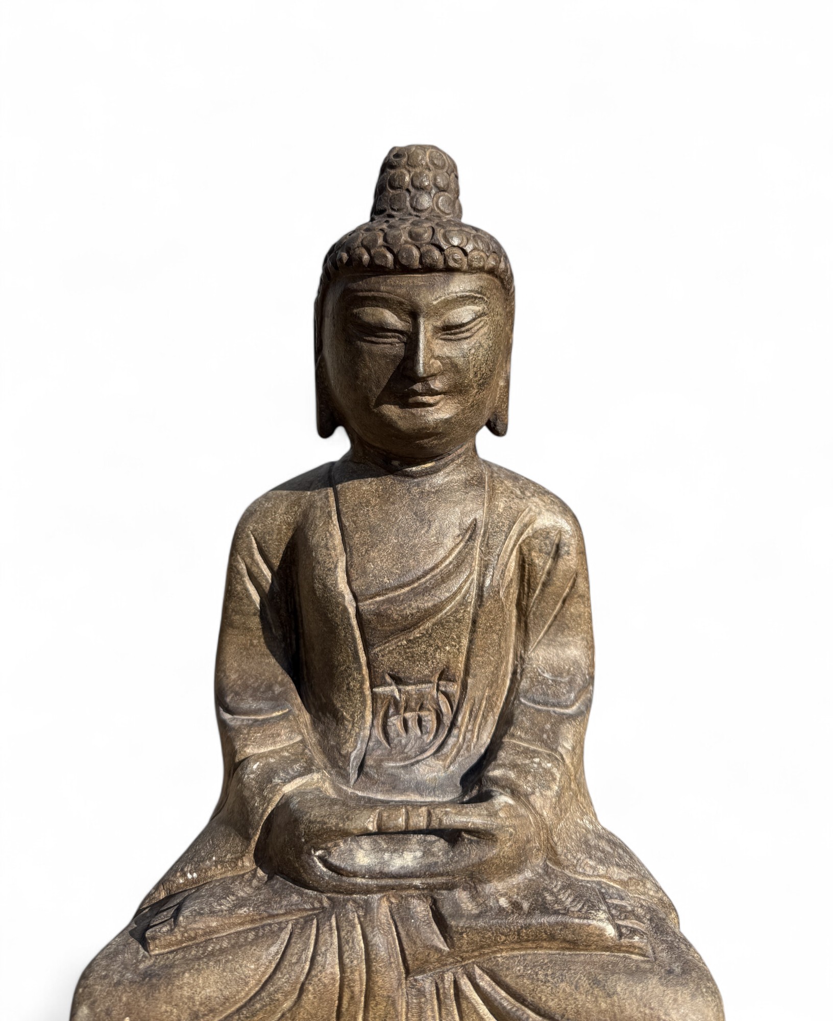 Garten Buddha Statue Naturstein Figur Meditation Geste