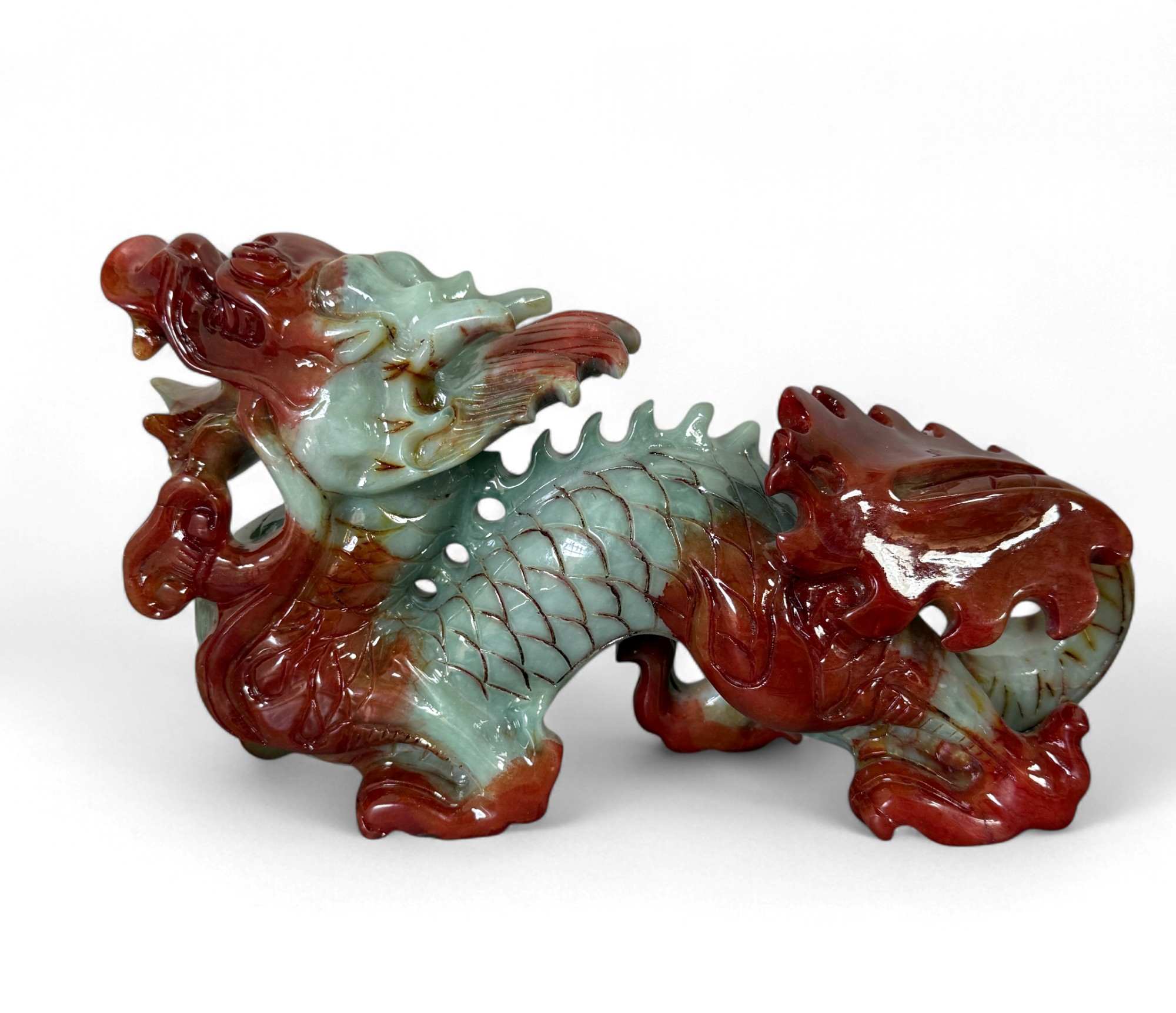 China Drache Xiujan Jade Figur - Fengshui Skulptur