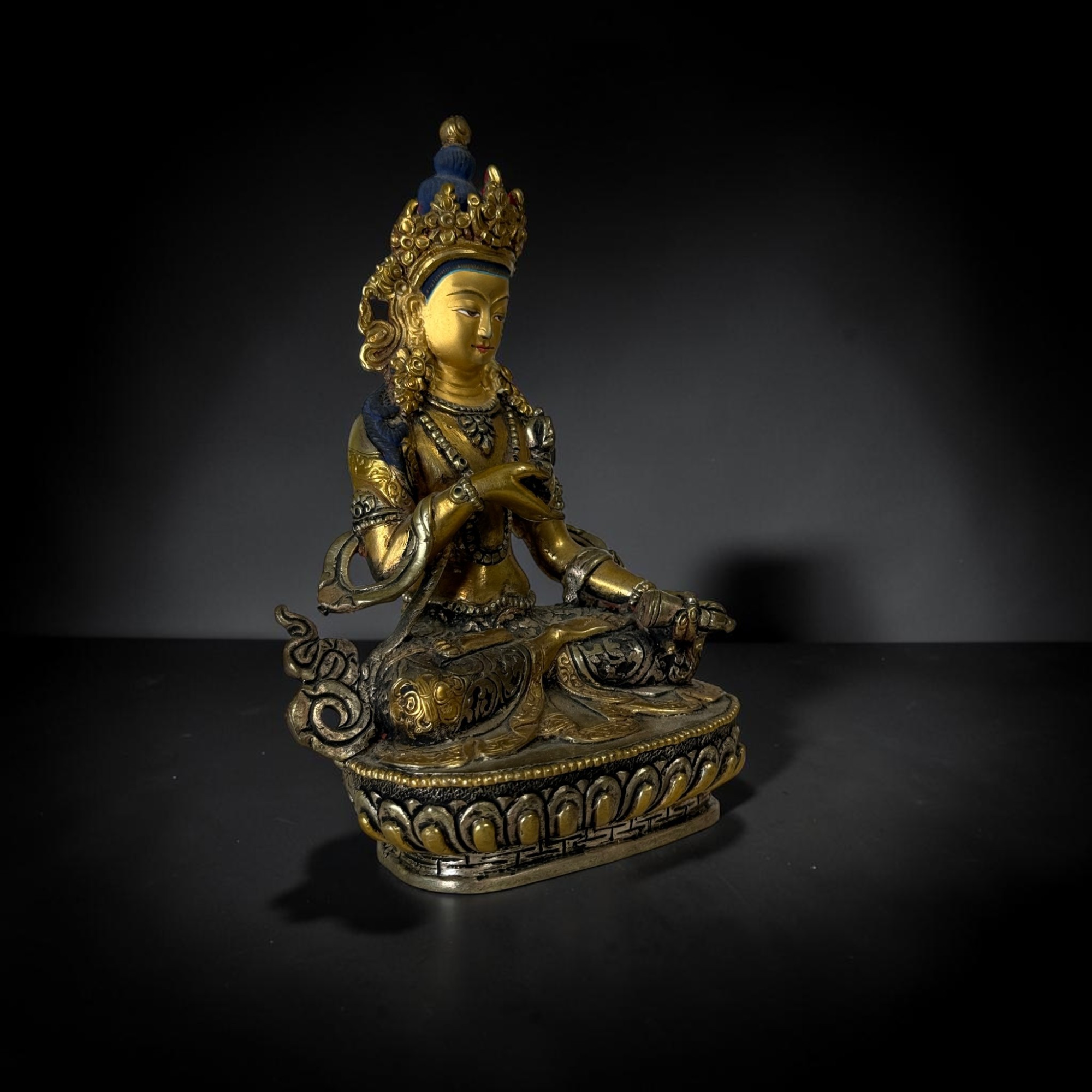Alte Vajrasattva Figur aus Bronze Tibet/China 15,5cm