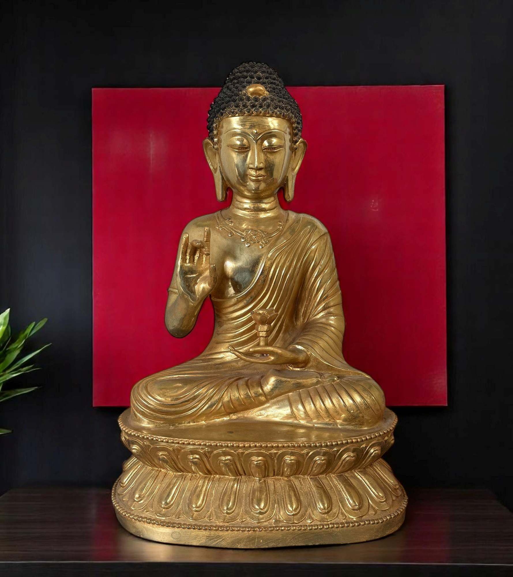 Buddha Figur Bronze Skulptur Karana Mudra Statue 55 cm groß