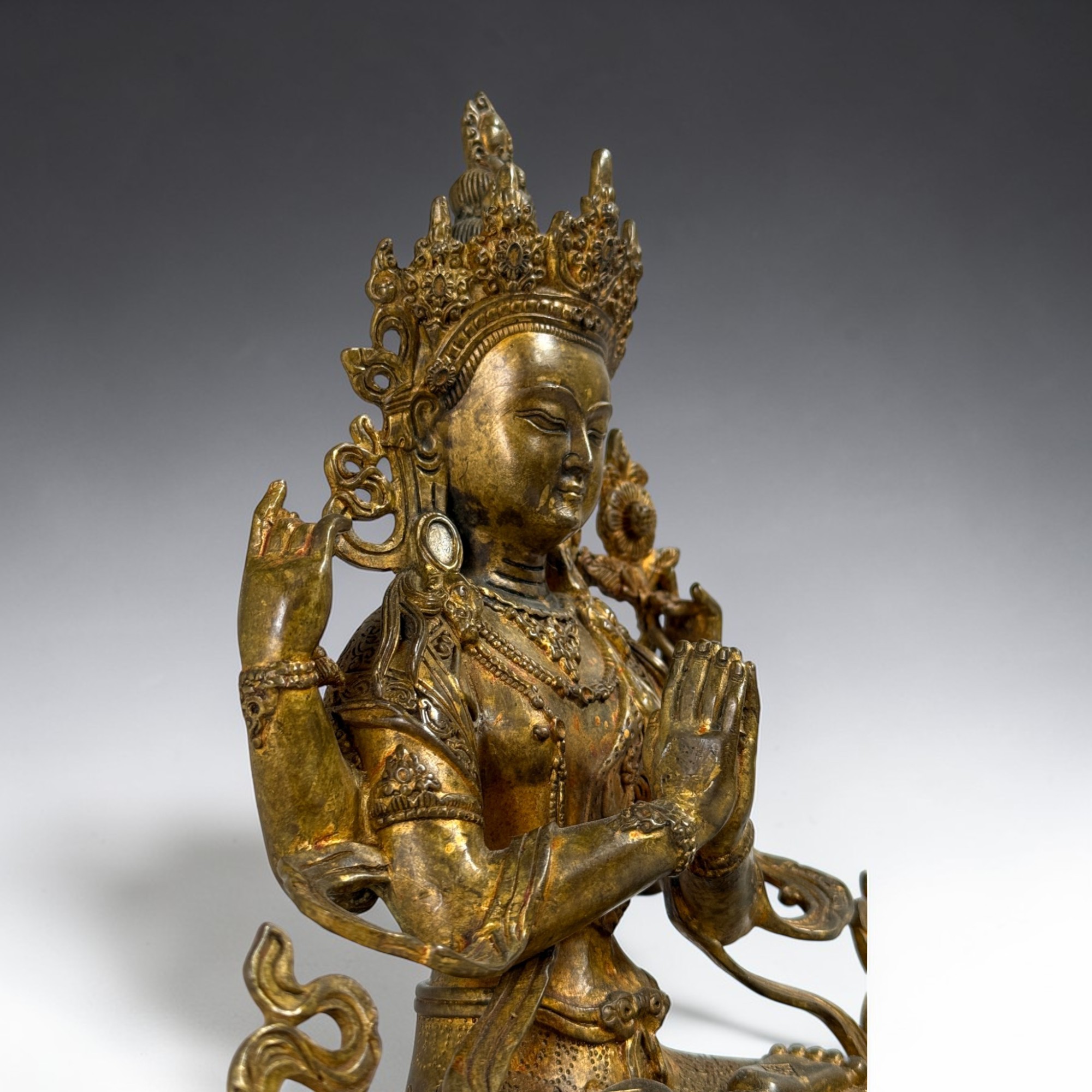 Buddha Figur Bronze Chenrezig Avalokiteshvara - 29 cm groß