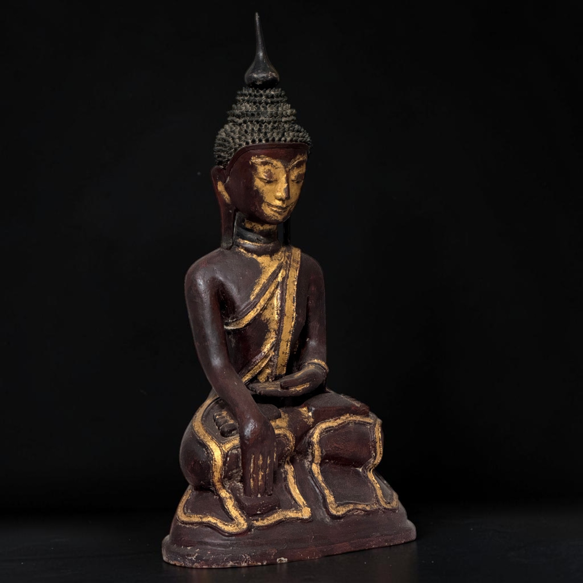 Lacquerware Buddha Statue Burma Skulptur 73 cm groß