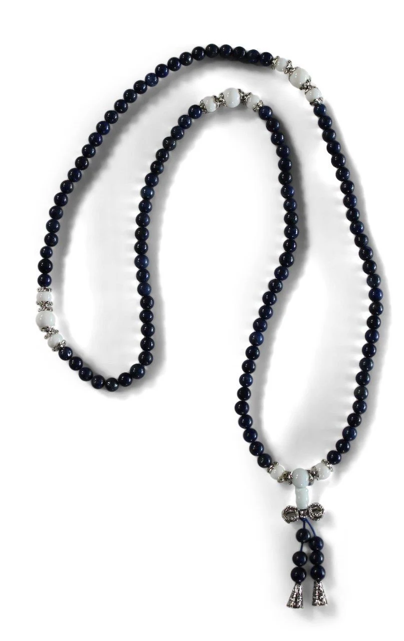 Buddhistische Halskette Mala, Lapislazuli mit Dorje