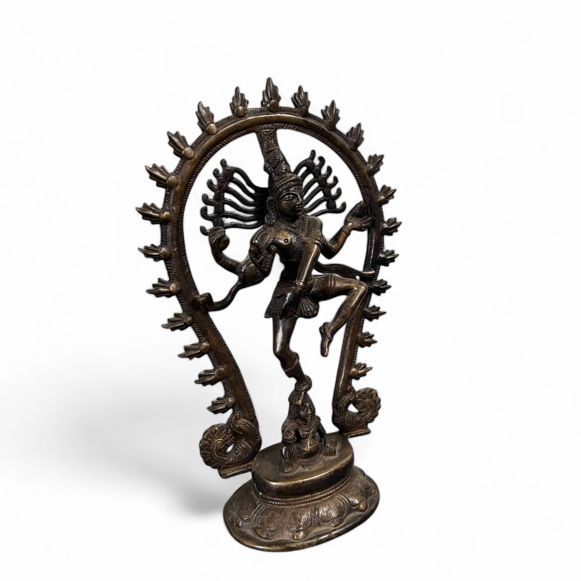 Dancing Shiva Figur Bronze Indien Skulptur -alt