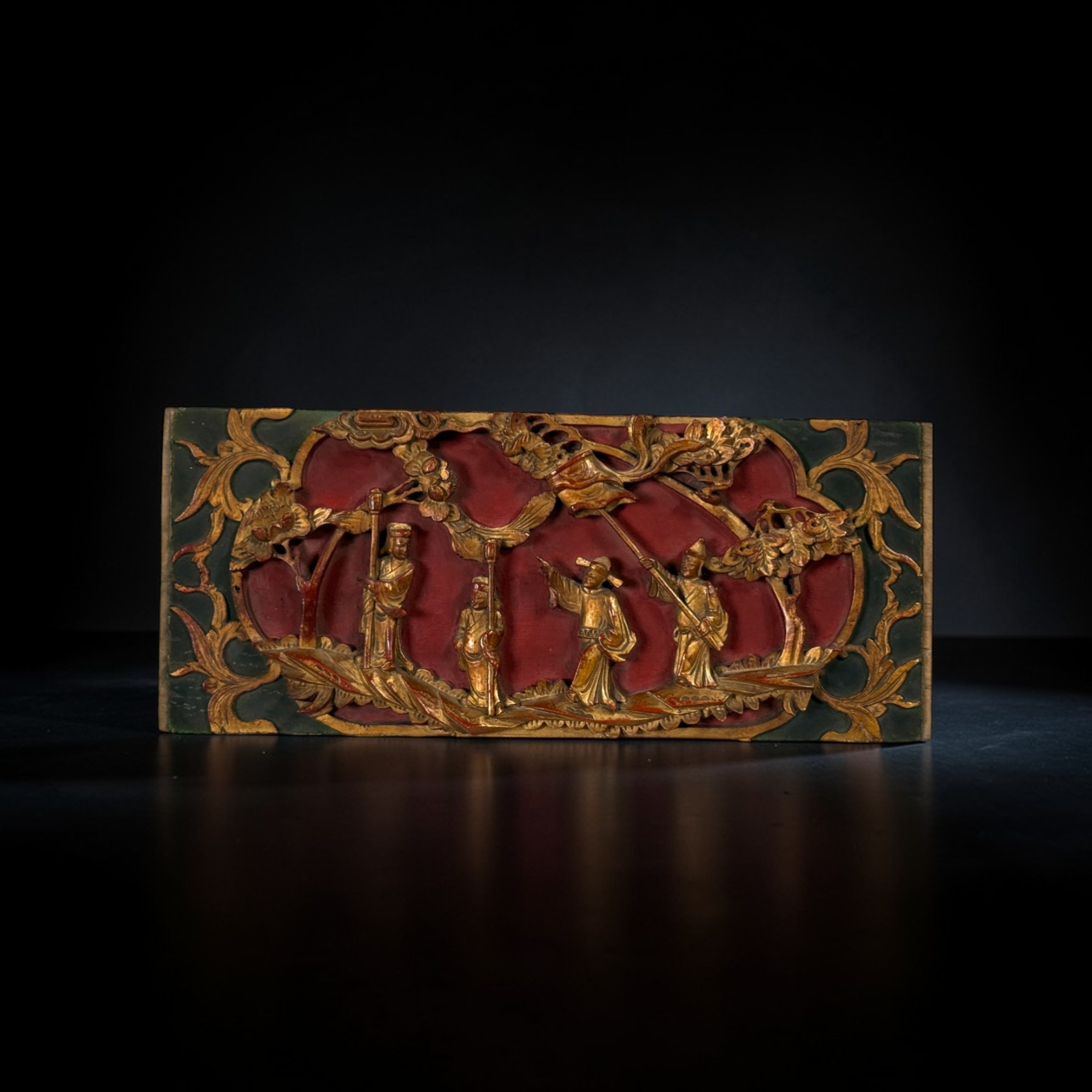 Chinesische Schnitzerei - Holz Relief aus Sammlernachlass