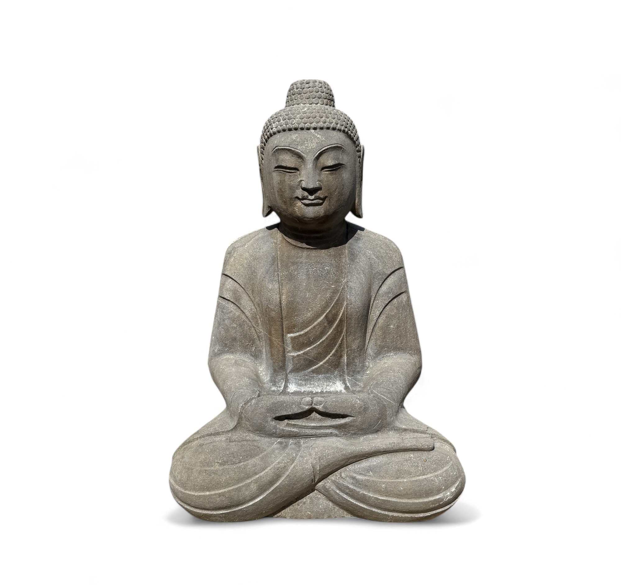 Garten Buddha Statue Naturstein Figur Meditations Geste