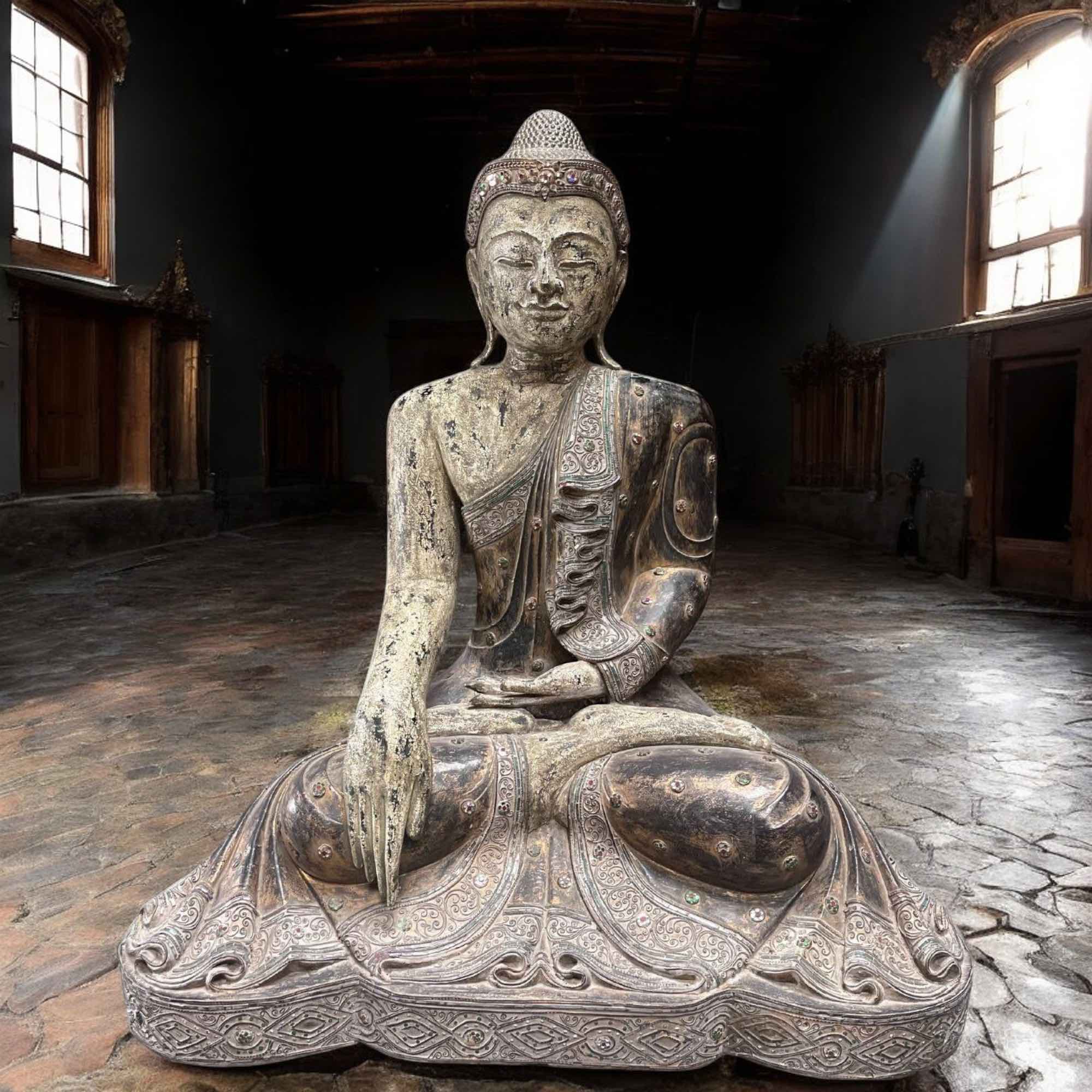 Holz Buddha Statue Mandalay / Burma - 130cm groß Holz Buddha Statue Mandalay / Burma - 130cm groß