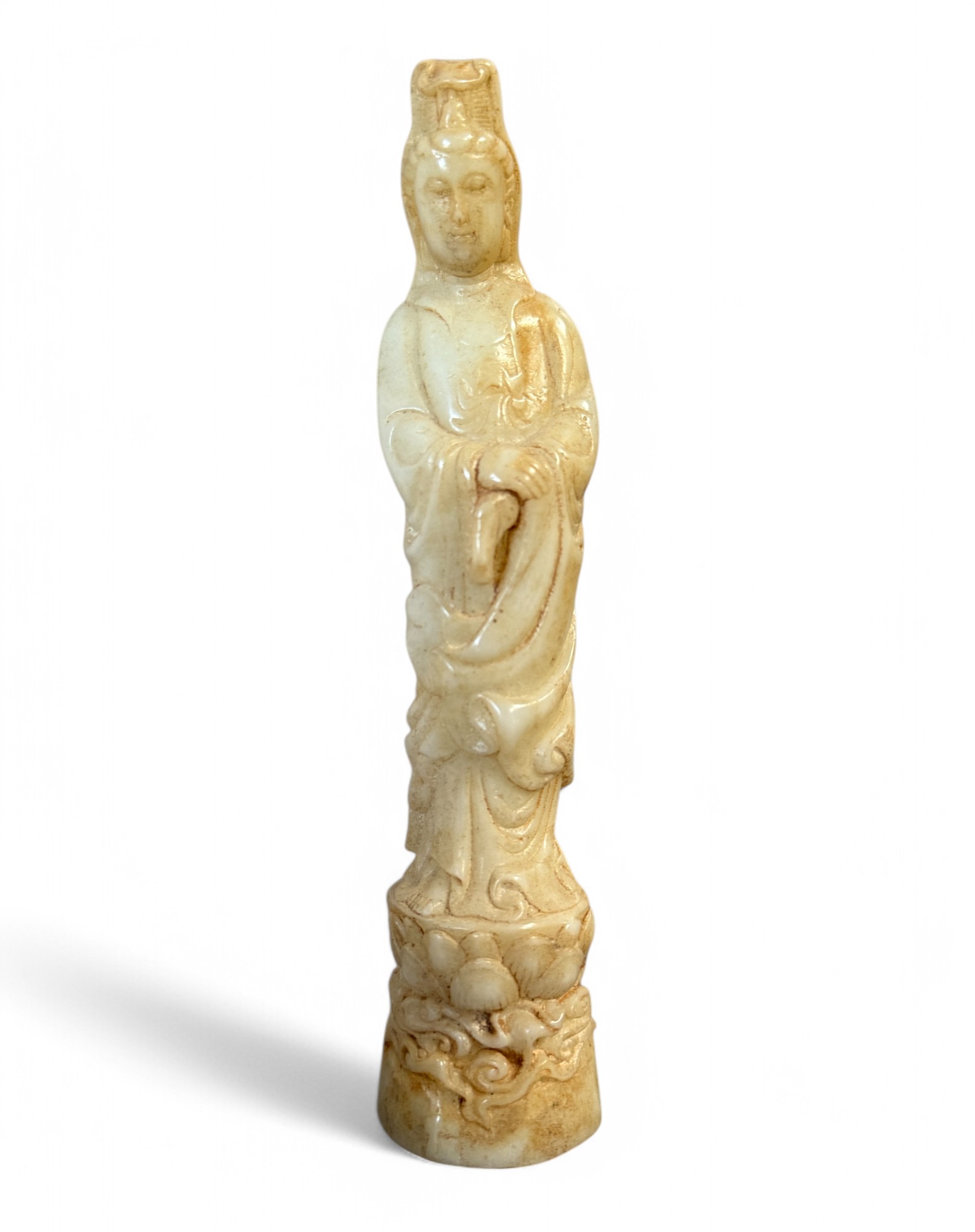 Chinesische Guanyin Figur Jade Skulptur China 21 cm