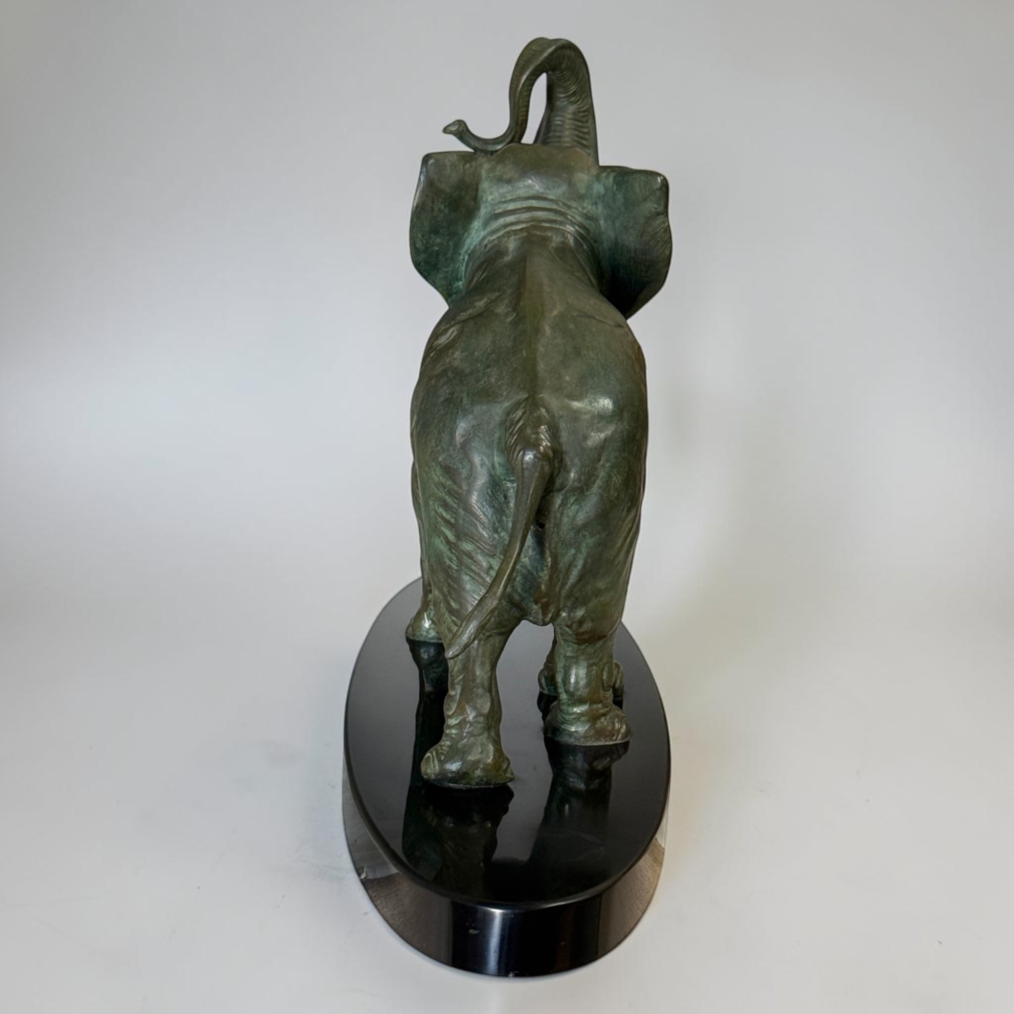 Bronze Elefant Figur Art Déco Marmorsockel alte Skulptur