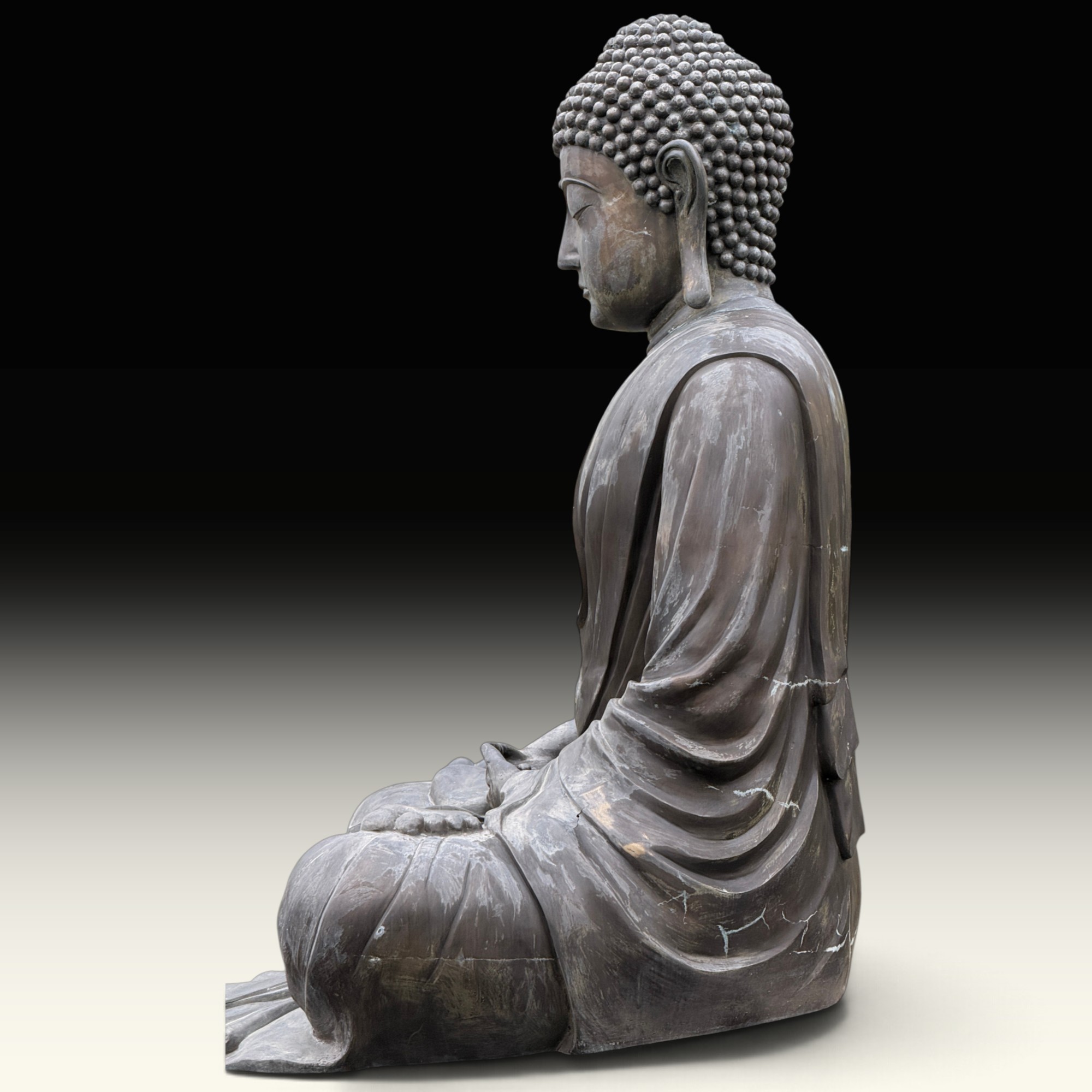 Großer Daibutsu Bronze Buddha Statue - 220 cm