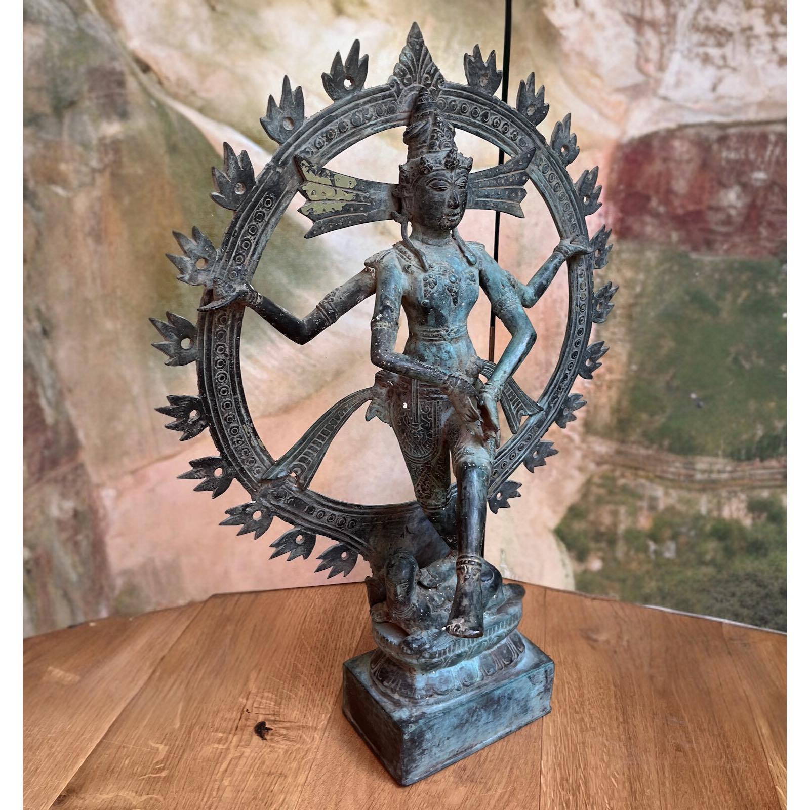 Dancing Shiva Figur Bronze Indonesien Skulptur -alt
