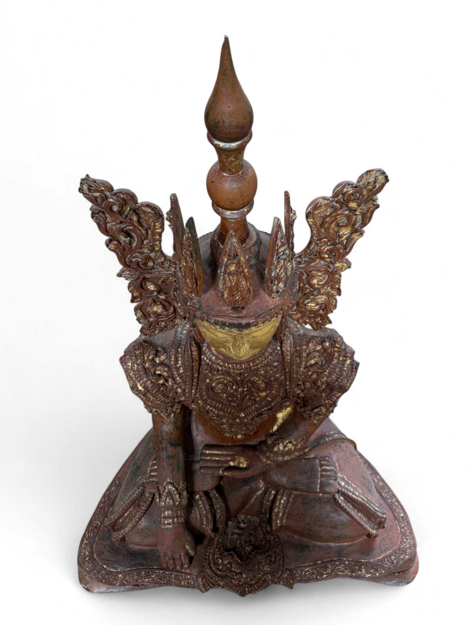 Alte Buddha Statue aus Burma Jambupati Lacquerware Skulptur
