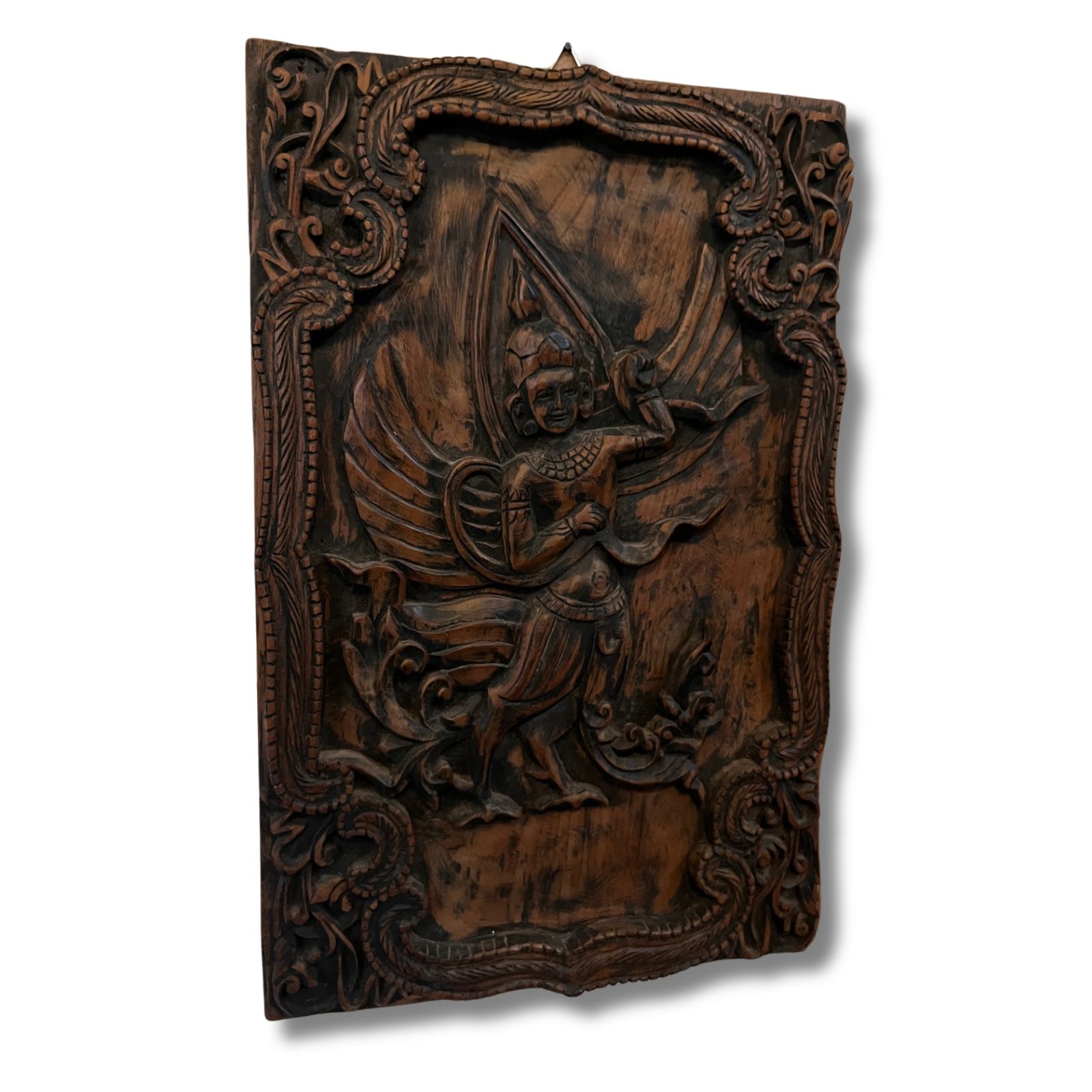 Thailand Tempelwächter Holz Wandbild