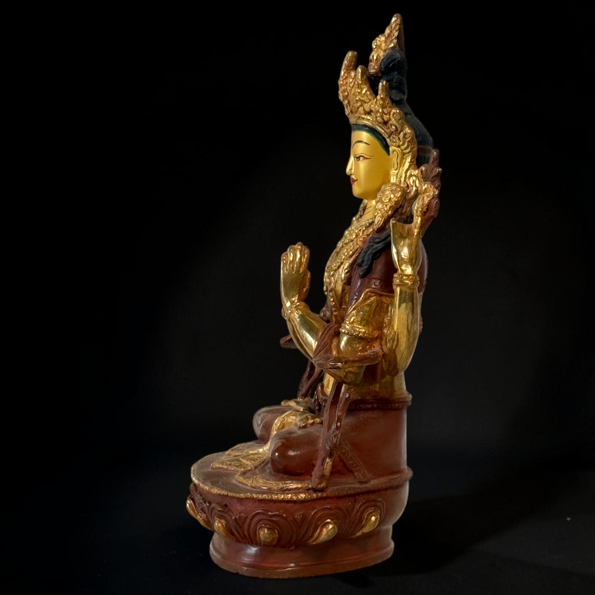 Buddha Figur Chenrezi Avalokiteshvara Bronze