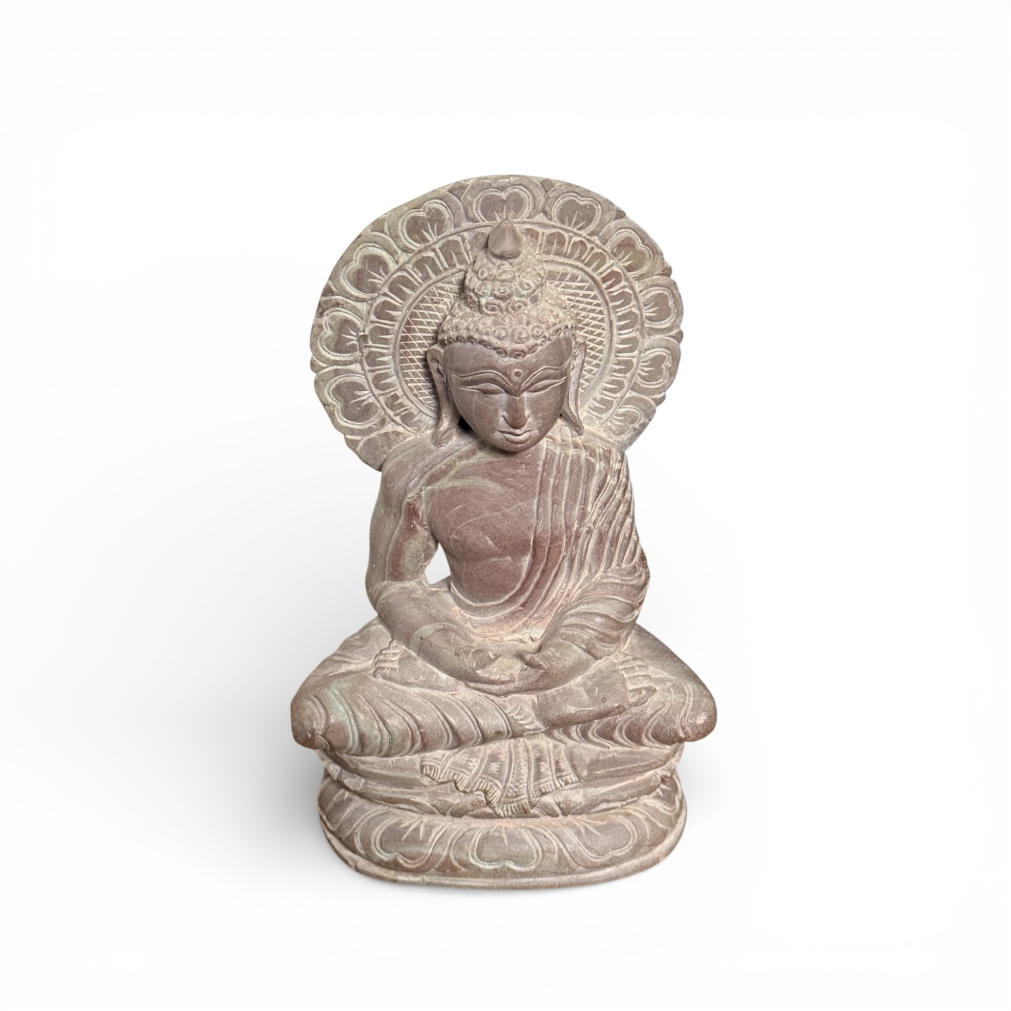 Buddha Figur Marmorstein Nepal - feine handarbeit
