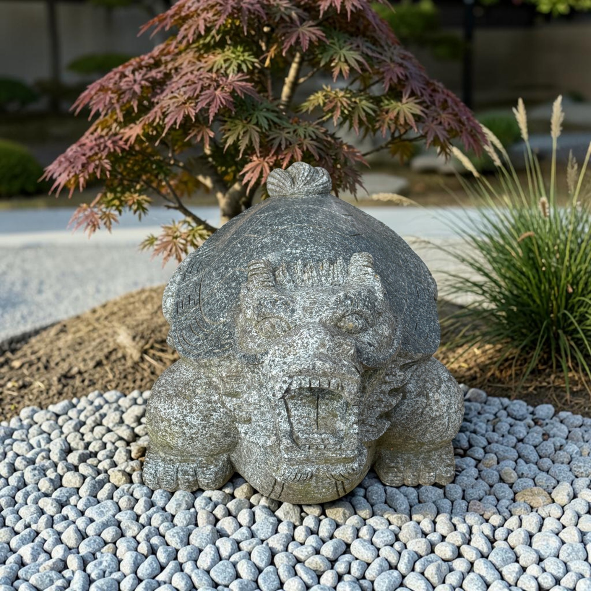 Drachenschildkröte massiver Granit Stein für Fengshui Garten