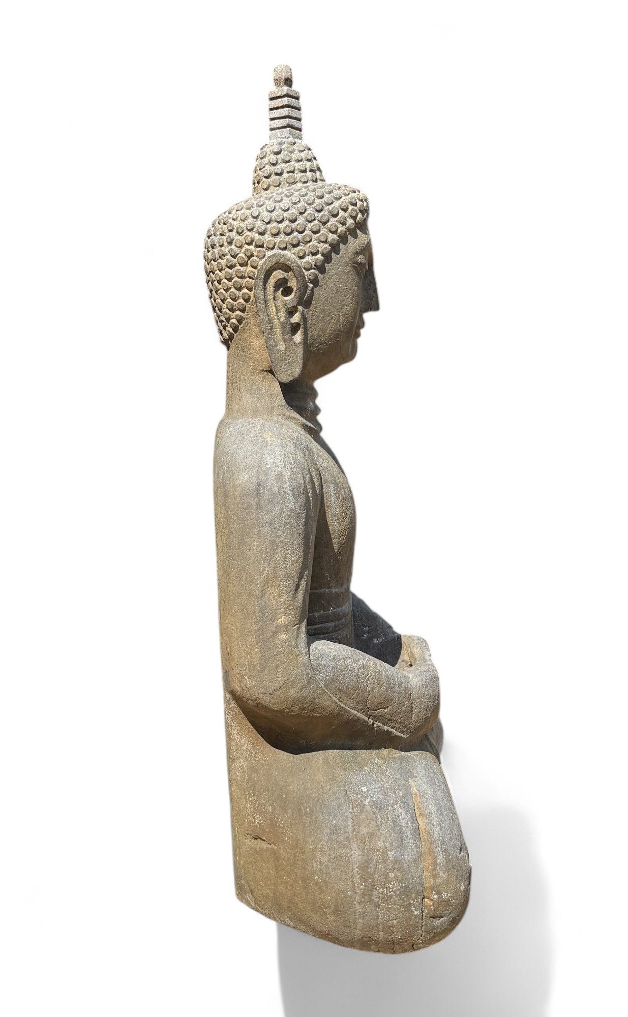 Garten Buddha Statue Naturstein Figur Meditations Geste