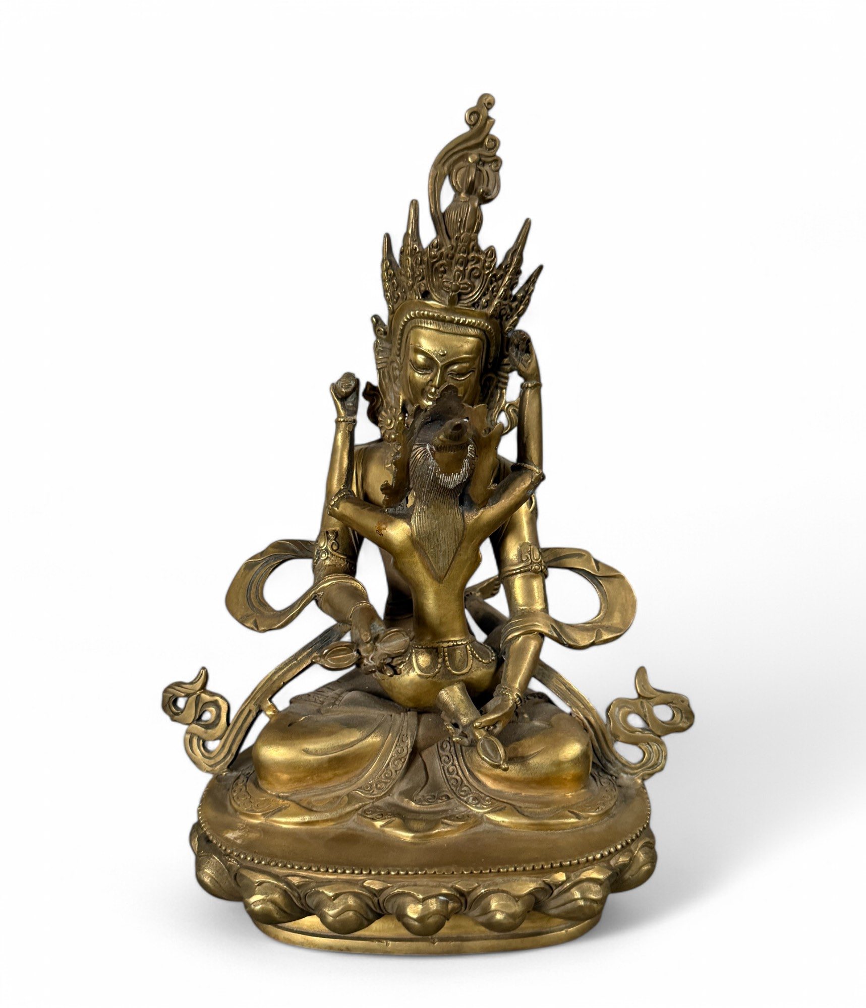 Tantrische Yab-Yum Buddha Figur aus Bronze - Tibet