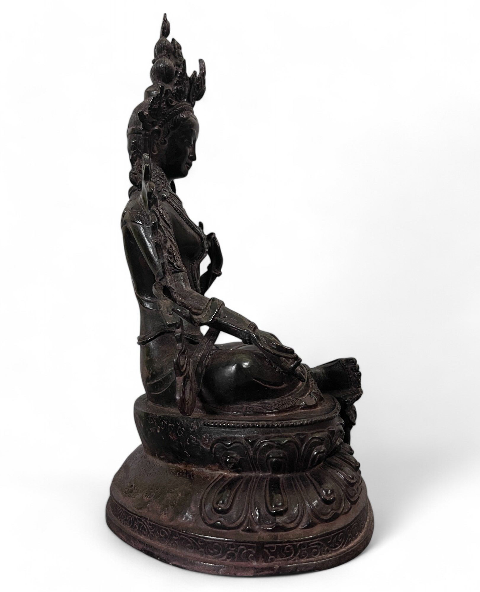 Grüne Tara Buddha Figur aus Bronze 32 cm