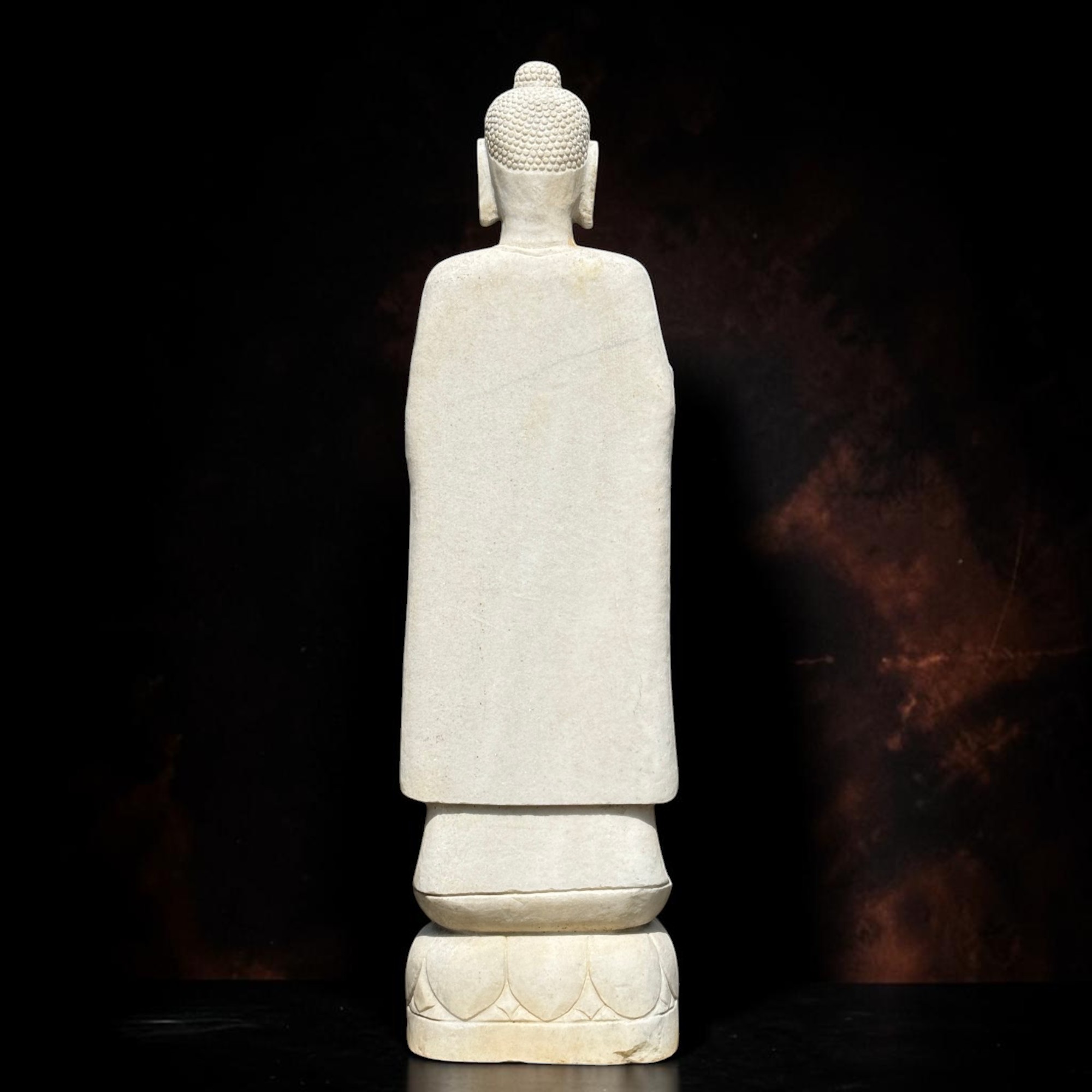 Alte Garten Buddha Statue aus Marmor Stein Schutzgeste 110cm