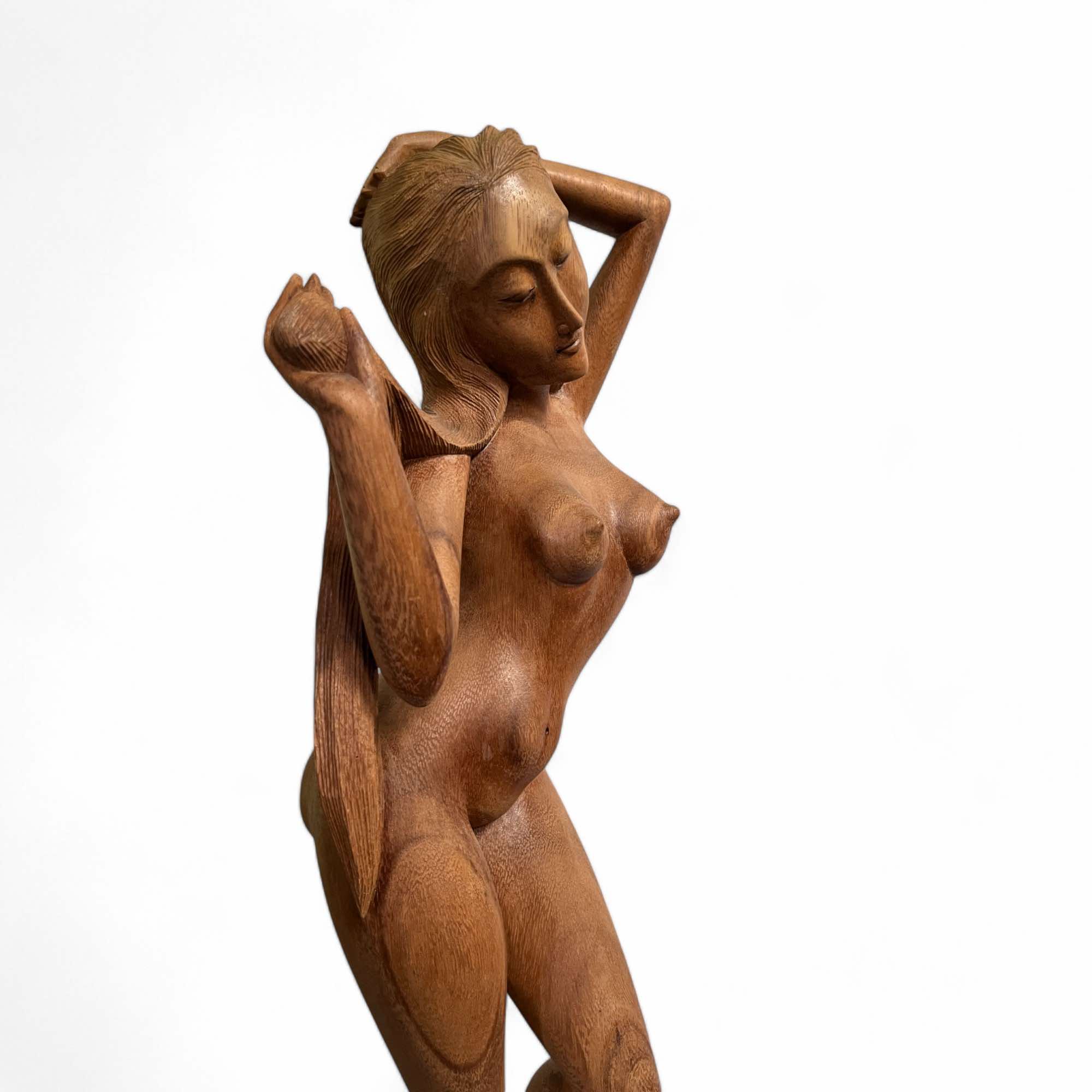 Asiatische Aktfigur Holz Skulptur Thailand