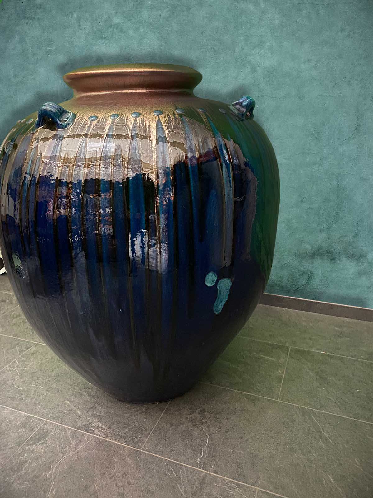 Große Bodenvase - glassierter Ton - Burma
