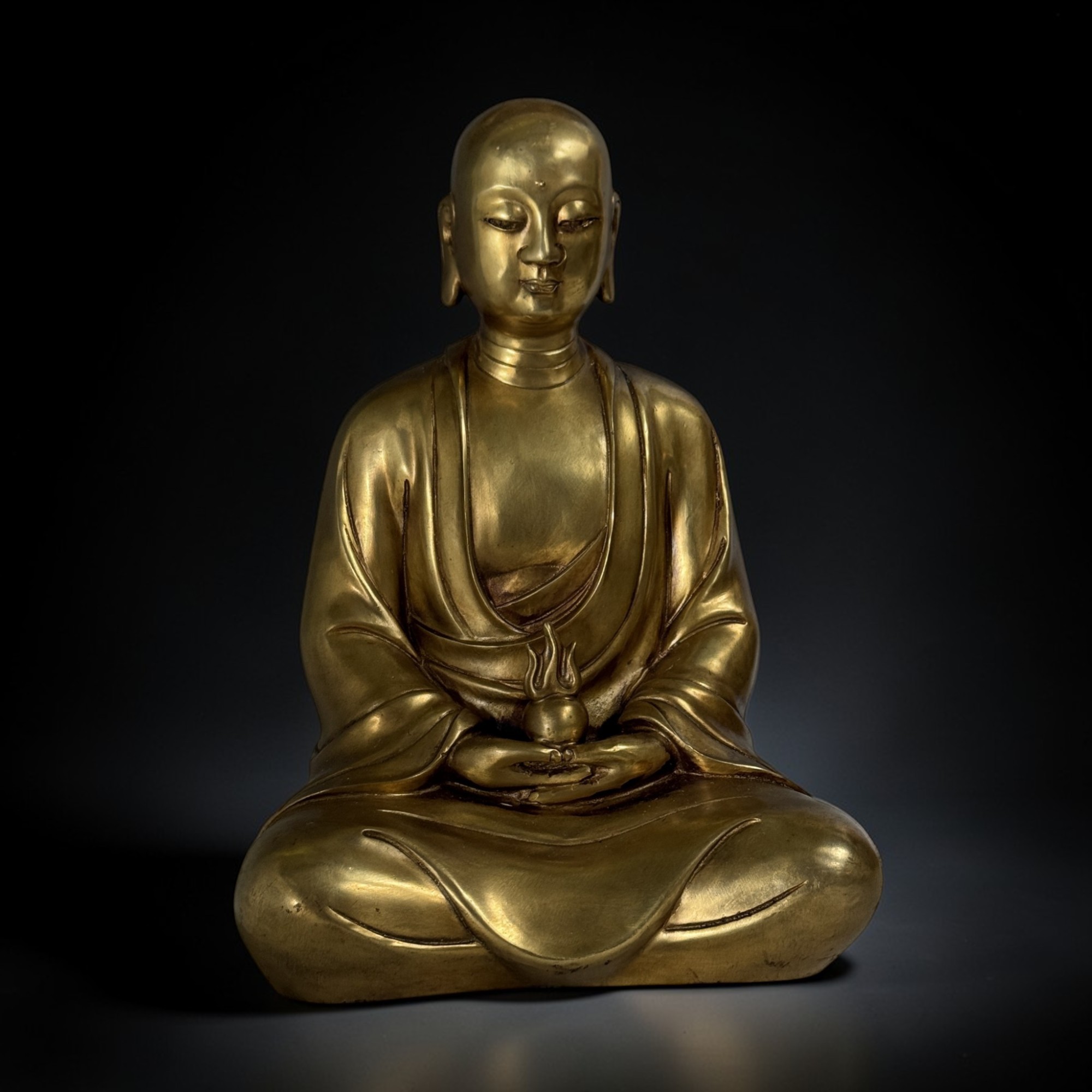 Massive Bronze Statue Jizo Bosatsu 29cm – Kshitigarbha Bodhisattva 4,5kg