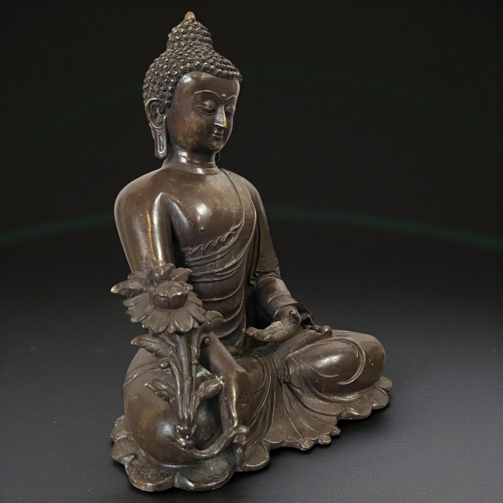 Medizin Buddha Figur Bronze Nepal Skulptur 36 cm groß