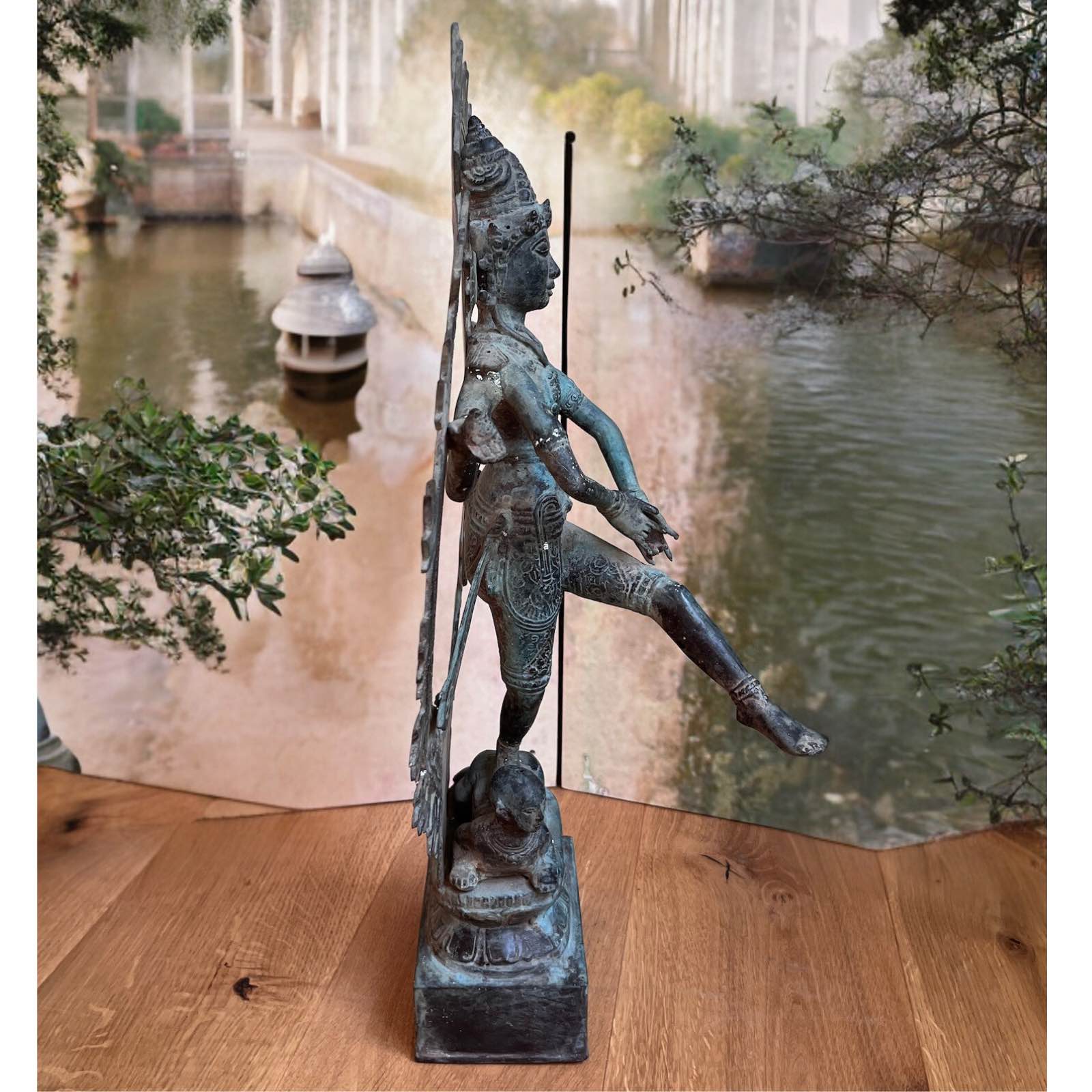 Dancing Shiva Figur Bronze Indonesien Skulptur -alt
