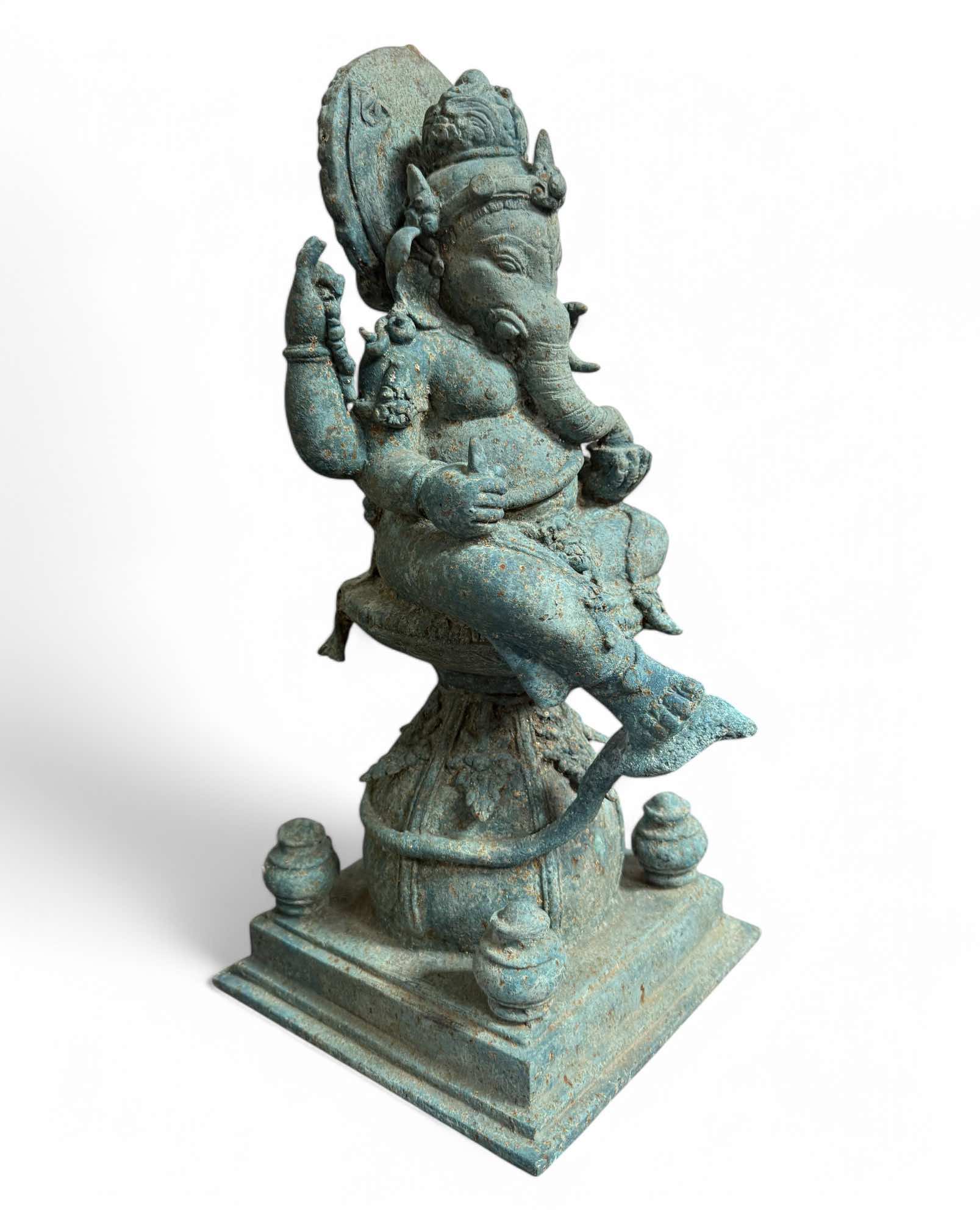 Alte Ganesha Skulptur aus Indien - Bronzefigur 44 cm groß