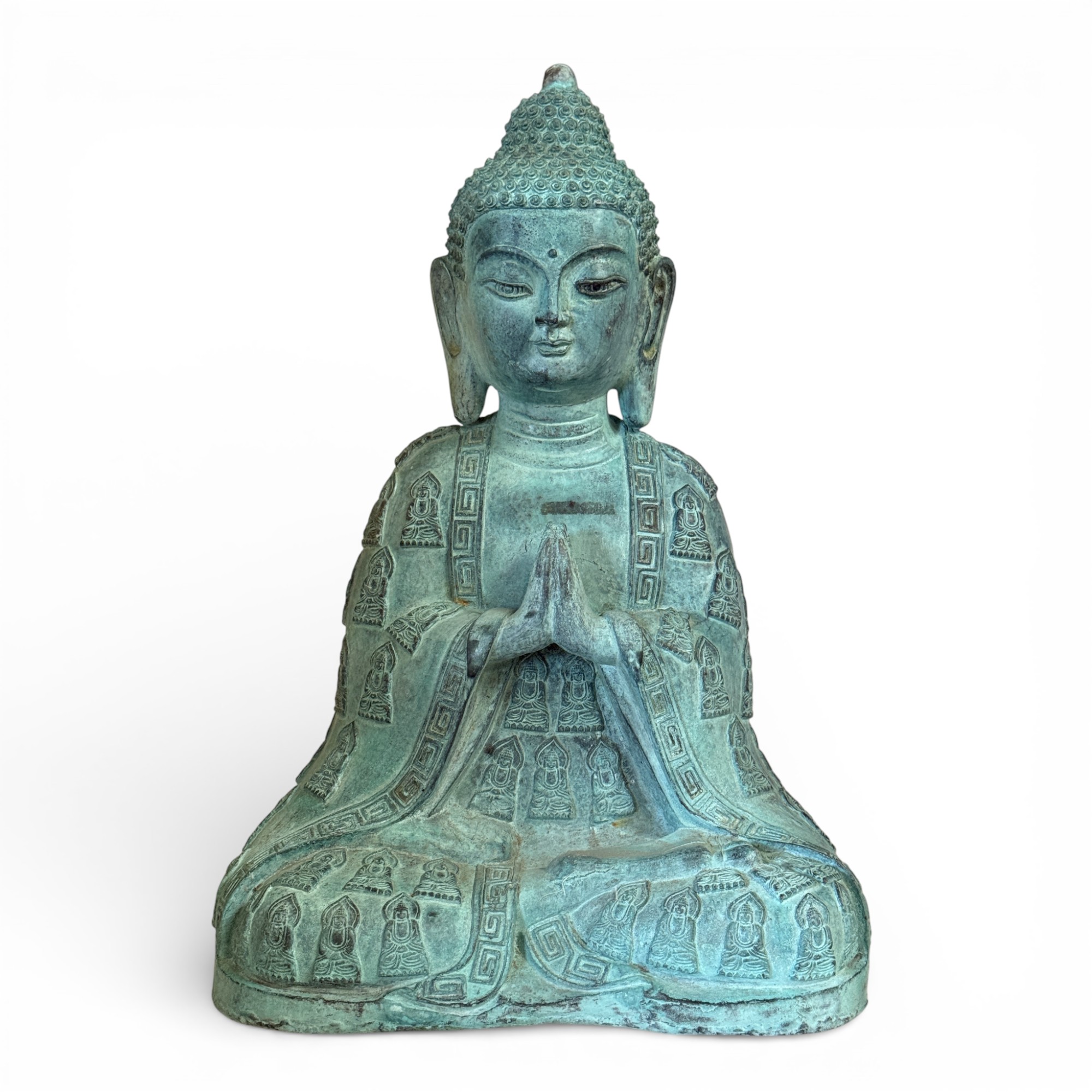 Bronze Buddha Skulptur in betender Handhaltung