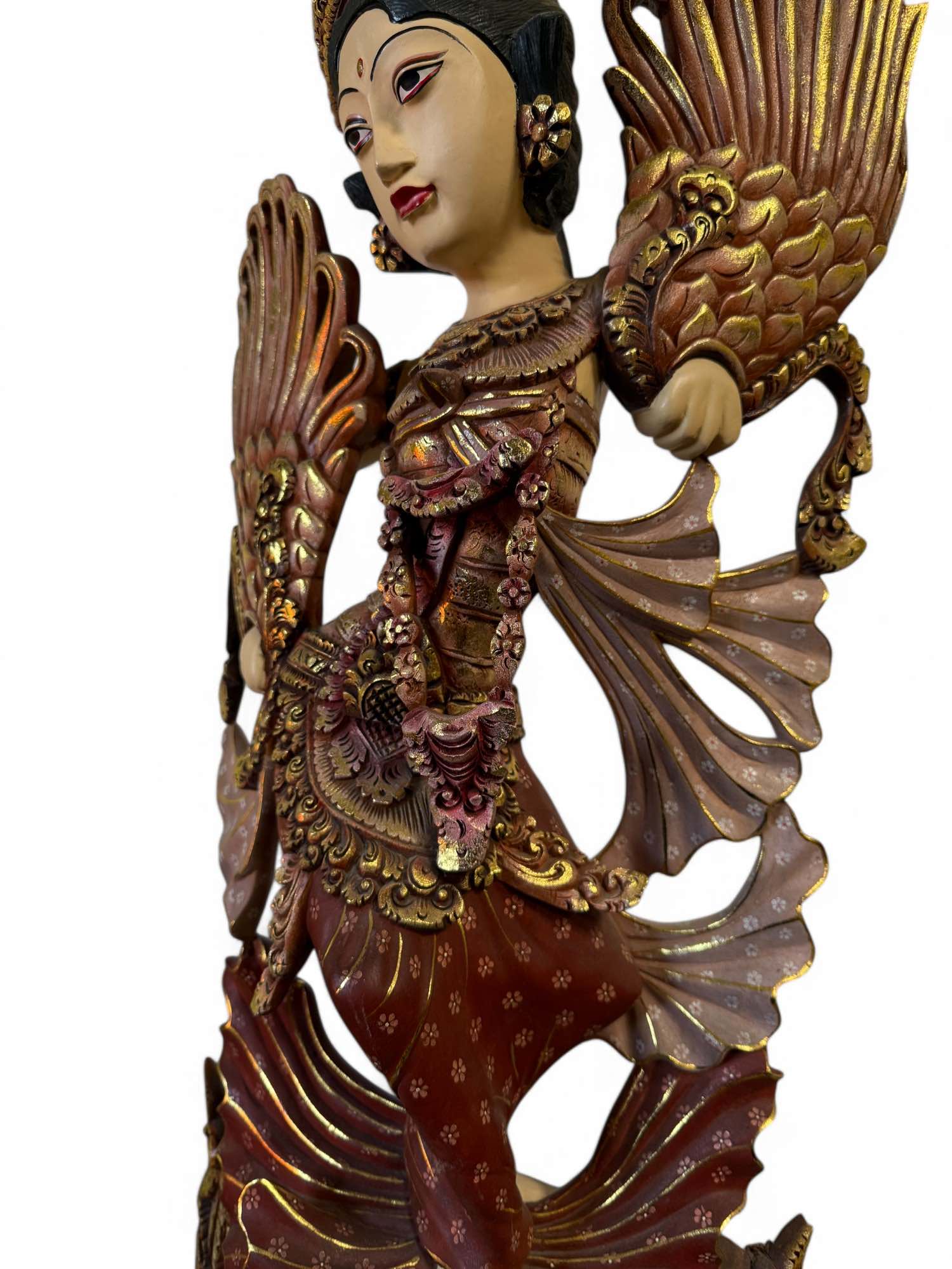 Tempeltänzerin Holz Figur (80cm) Thailand Skulptur