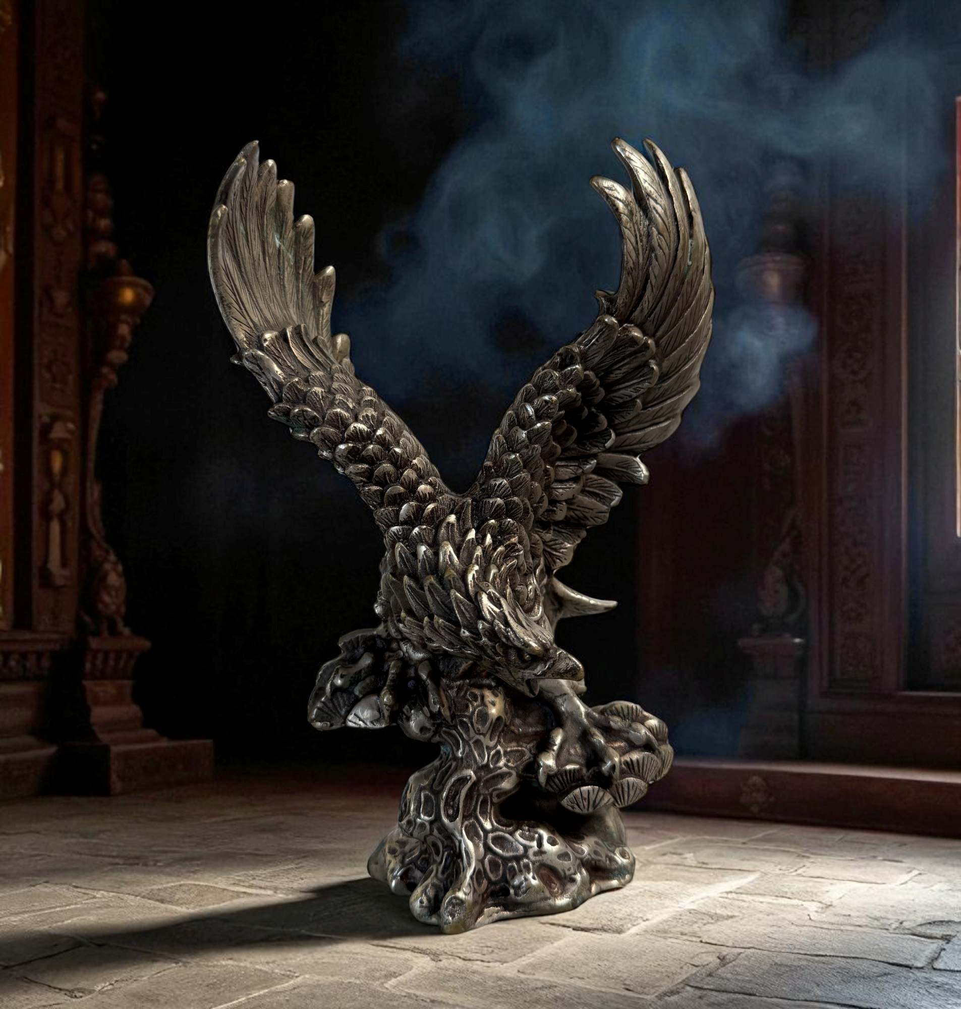 Adler Skulptur aus Bronze – Krafttier Symbol für Stärke & Freiheit, mit Patina