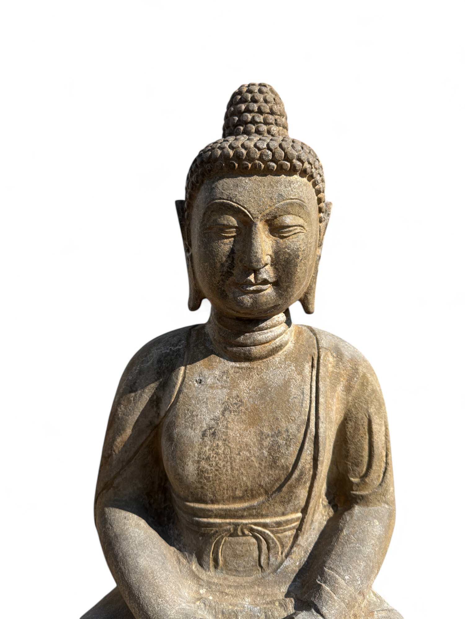 Garten Buddha Statue Naturstein Figur Meditations Geste