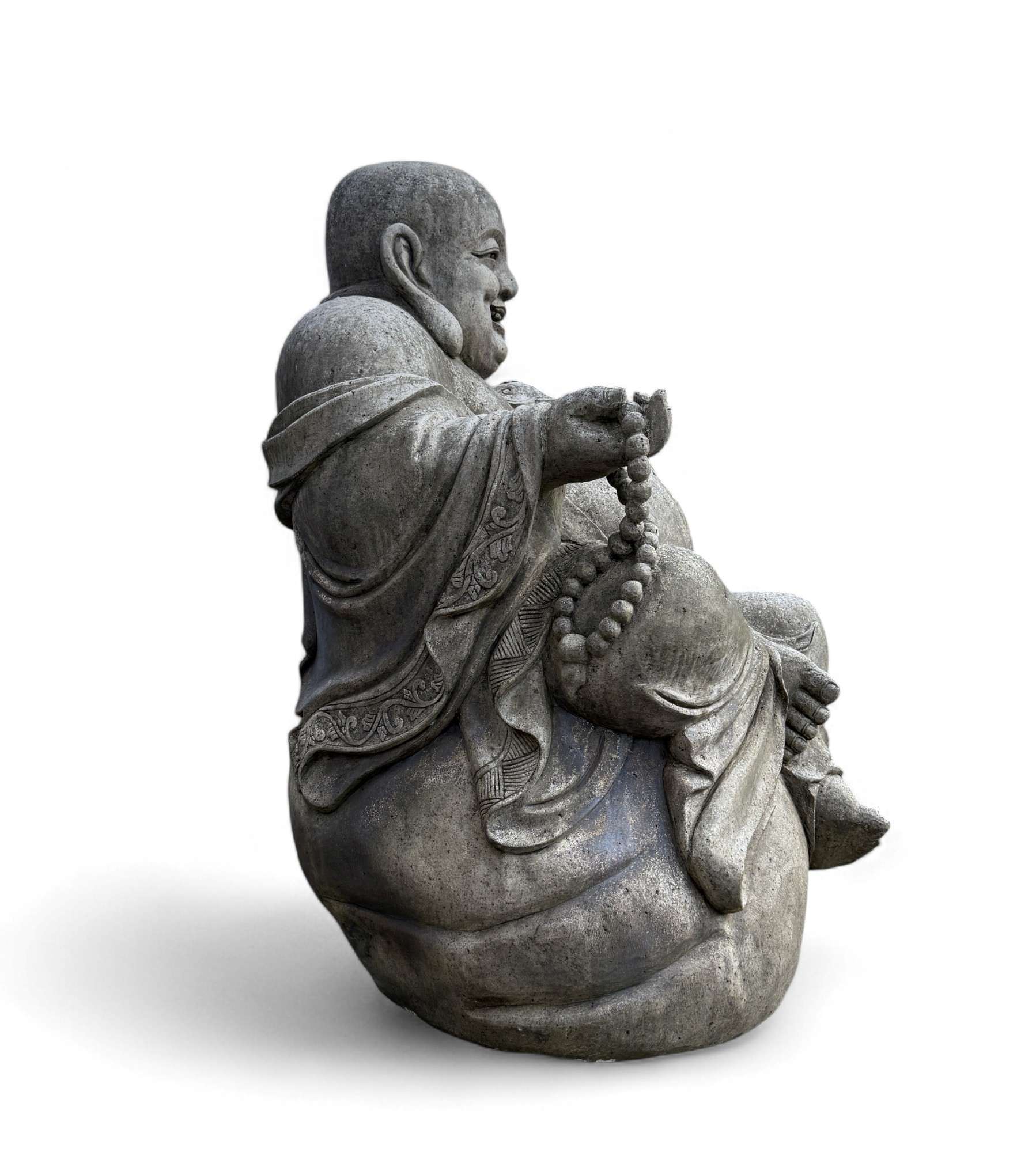 Großer Budai 150 cm aus Granit – Lachender Buddha aus China