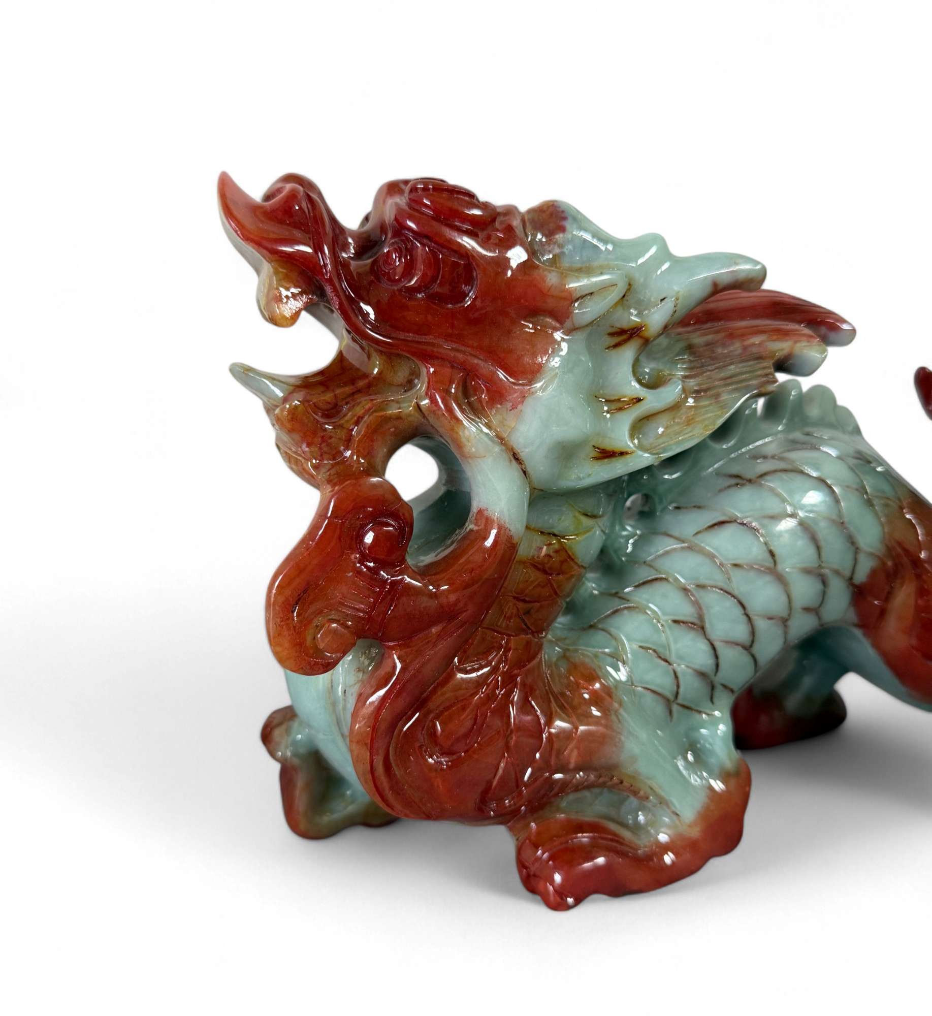 China Drache Xiujan Jade Figur - Fengshui Skulptur