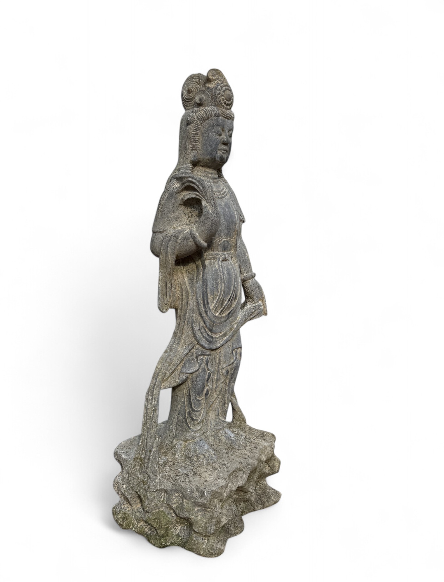 Guanyin Garten Buddha Skulptur Natur Stein 73 cm groß