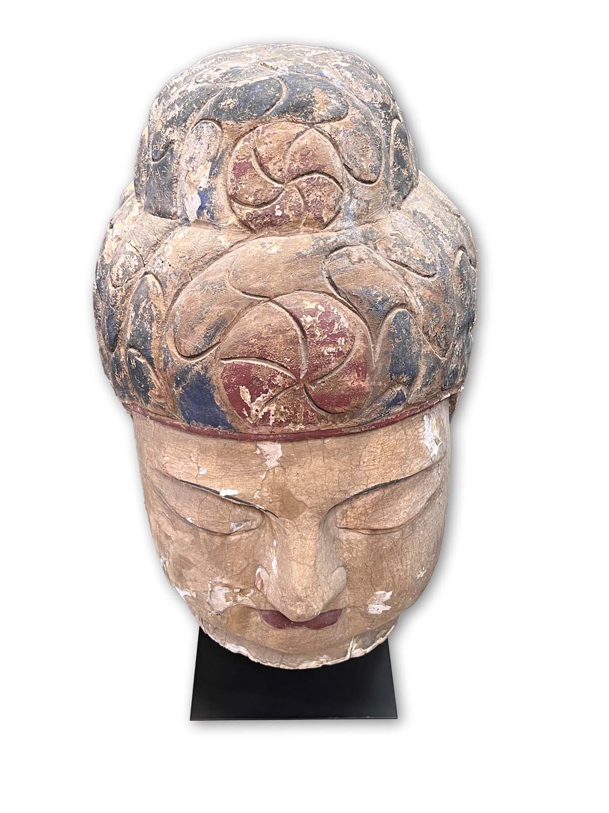 Buddha Kopf Holz Skulptur China - 120cm