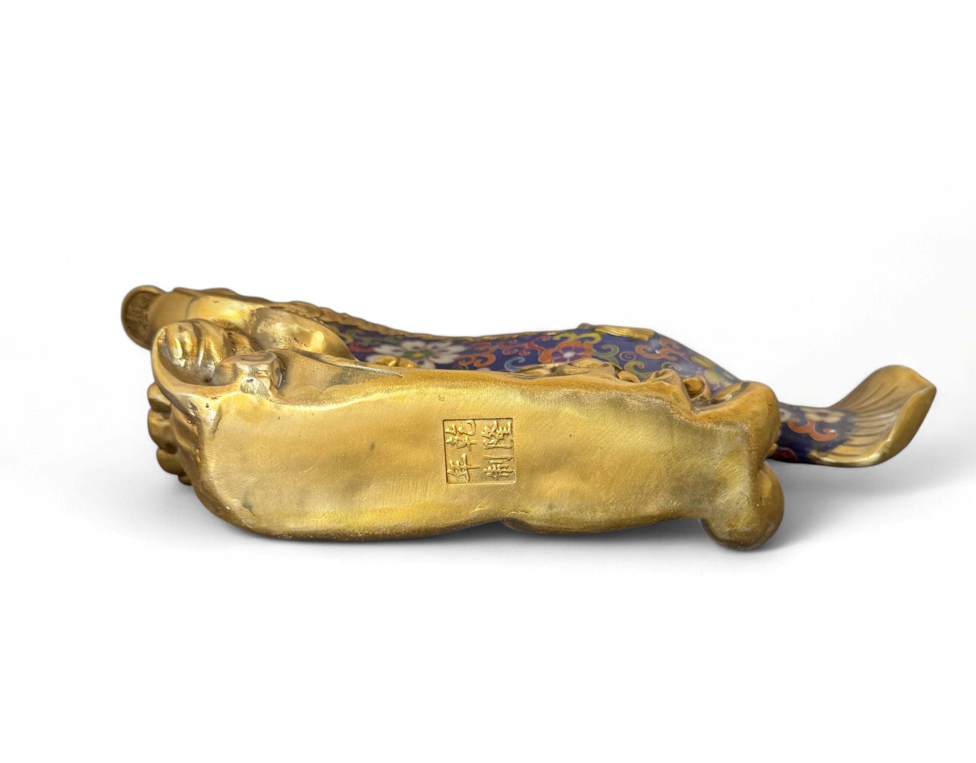 Koifisch Bronze Skulptur Cloisonne Figur Reichtumssymbol