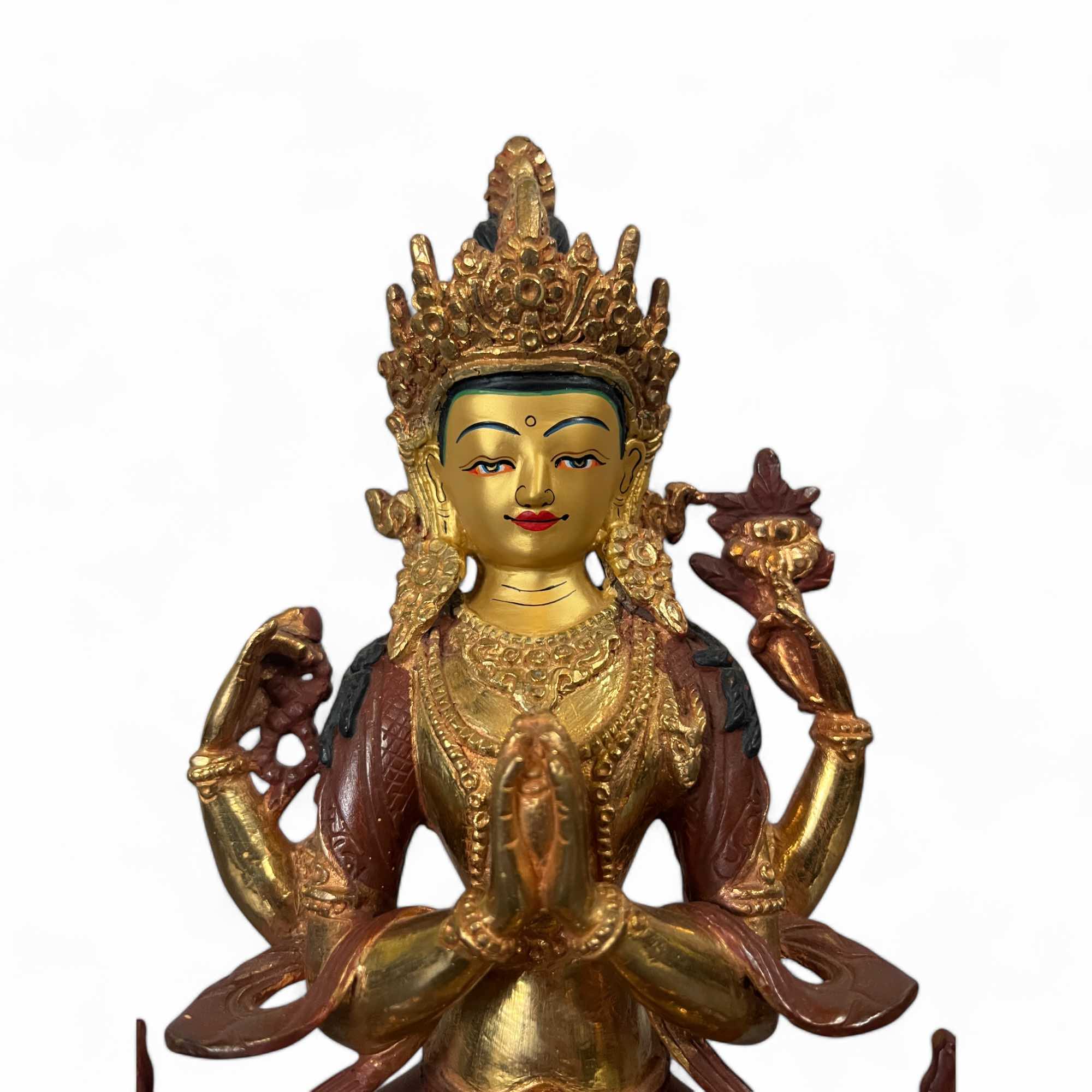 Buddha Figur Chenrezi Avalokiteshvara Bronze