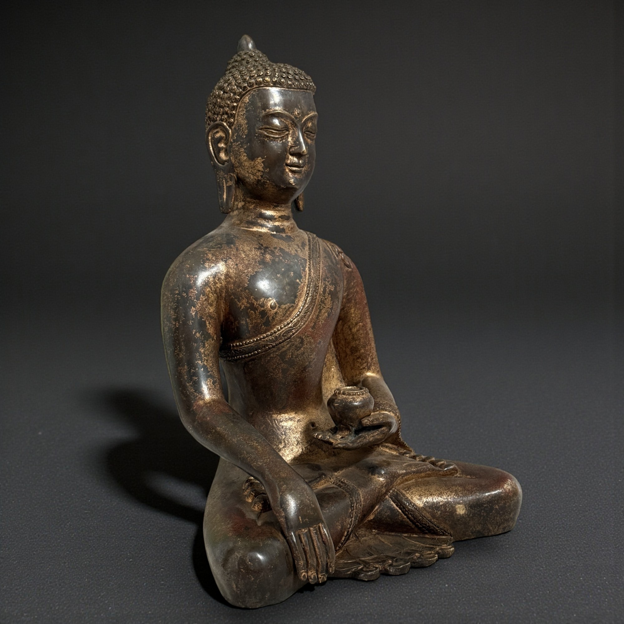 Siddharta Gautama Bronze Buddha Figur 39 cm groß