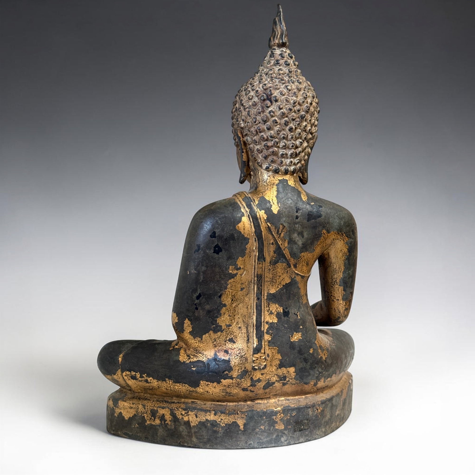 Bronze Buddha Thailand 59cm Sukhothai Stil massiv 18,5kg Vergoldet Sammlerstück
