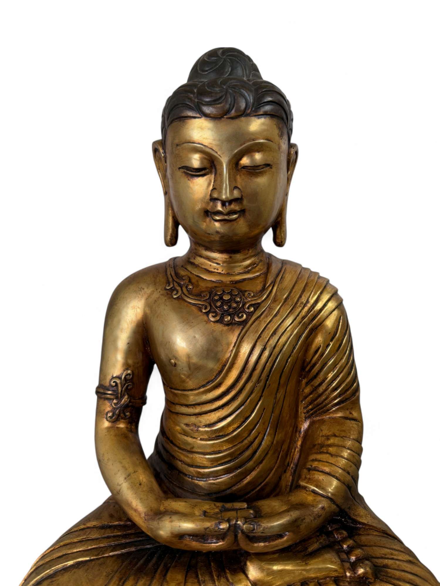 Bronze Meditations-Buddha – Tibet/China, ca. 30–40 Jahre, 44 cm
